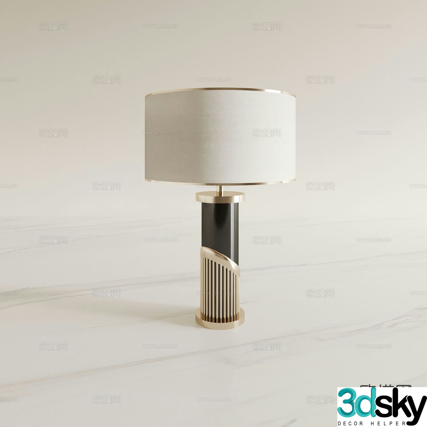Light luxury table lamp bedside lamp 3d model