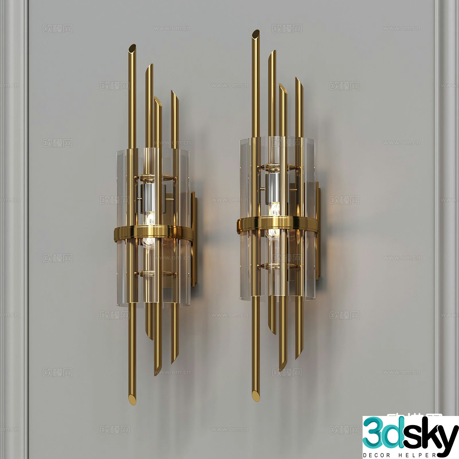 Modern wall light metal wall light 3d model