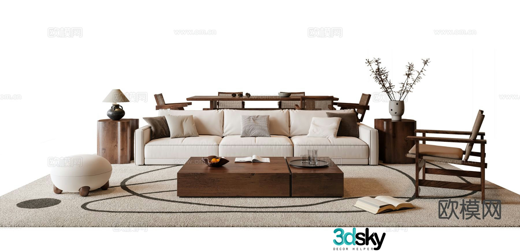 Wabi Sabi modular sofa 3d model