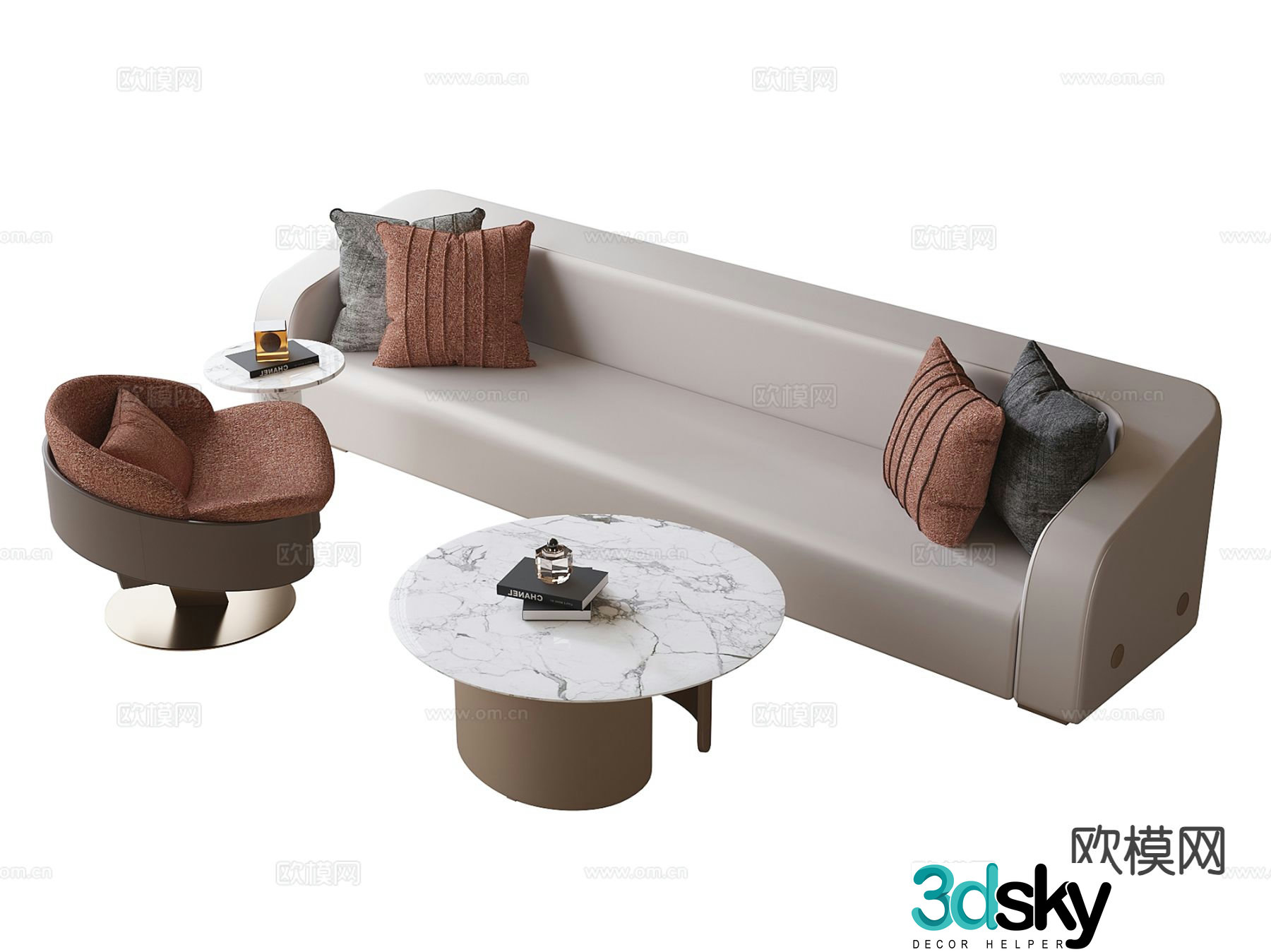Modern sectional sofa 3d model