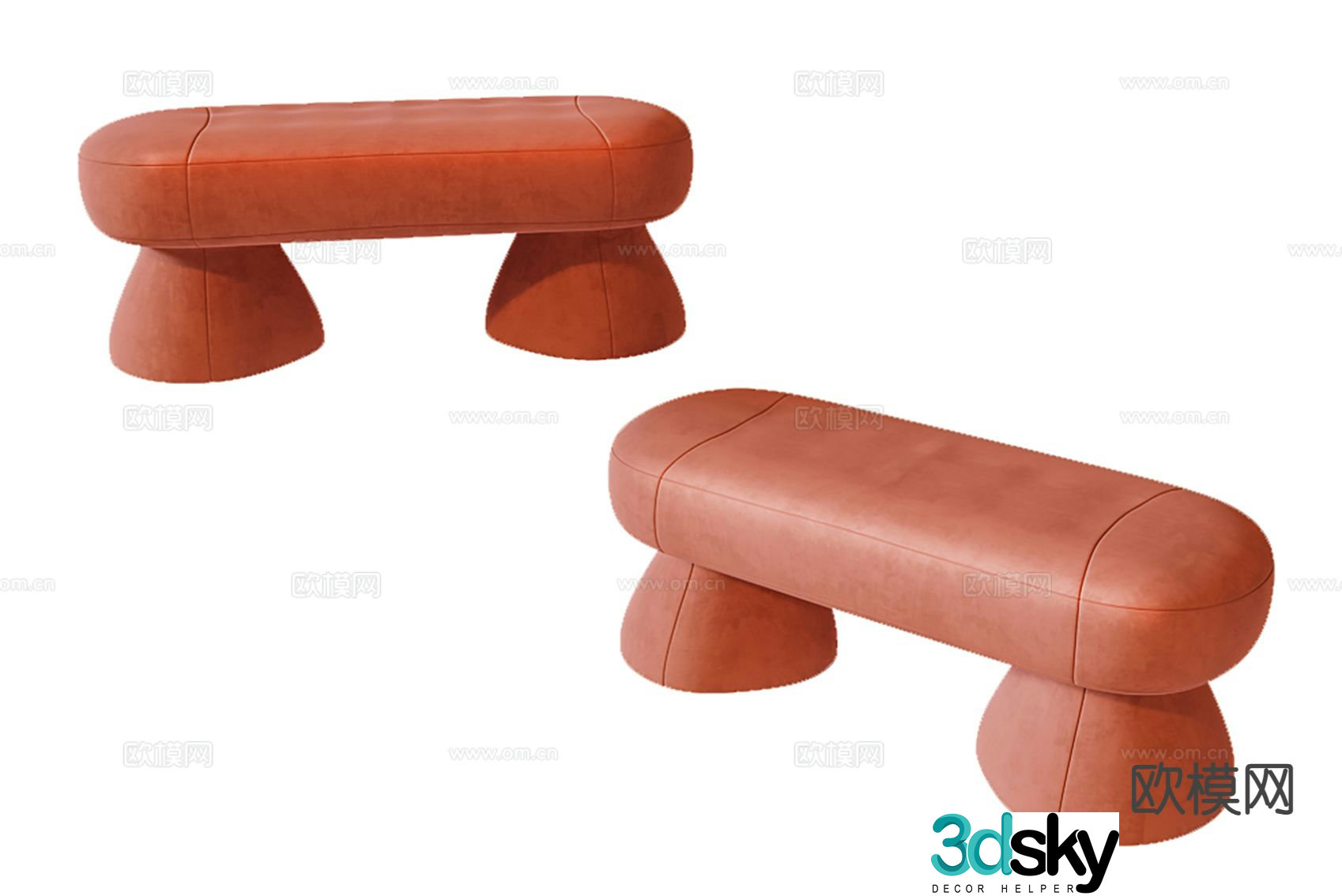 Modern stool sofa stool low stool 3d model