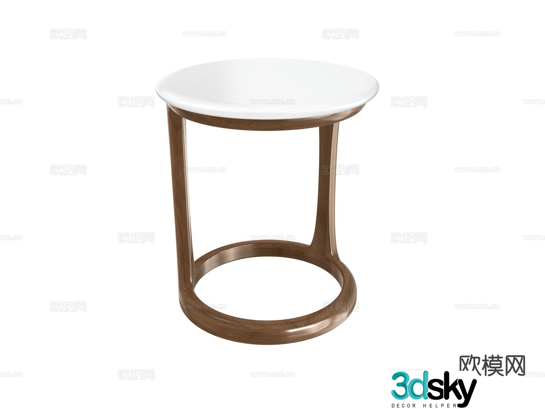 Modern corner table side table round table 3D model