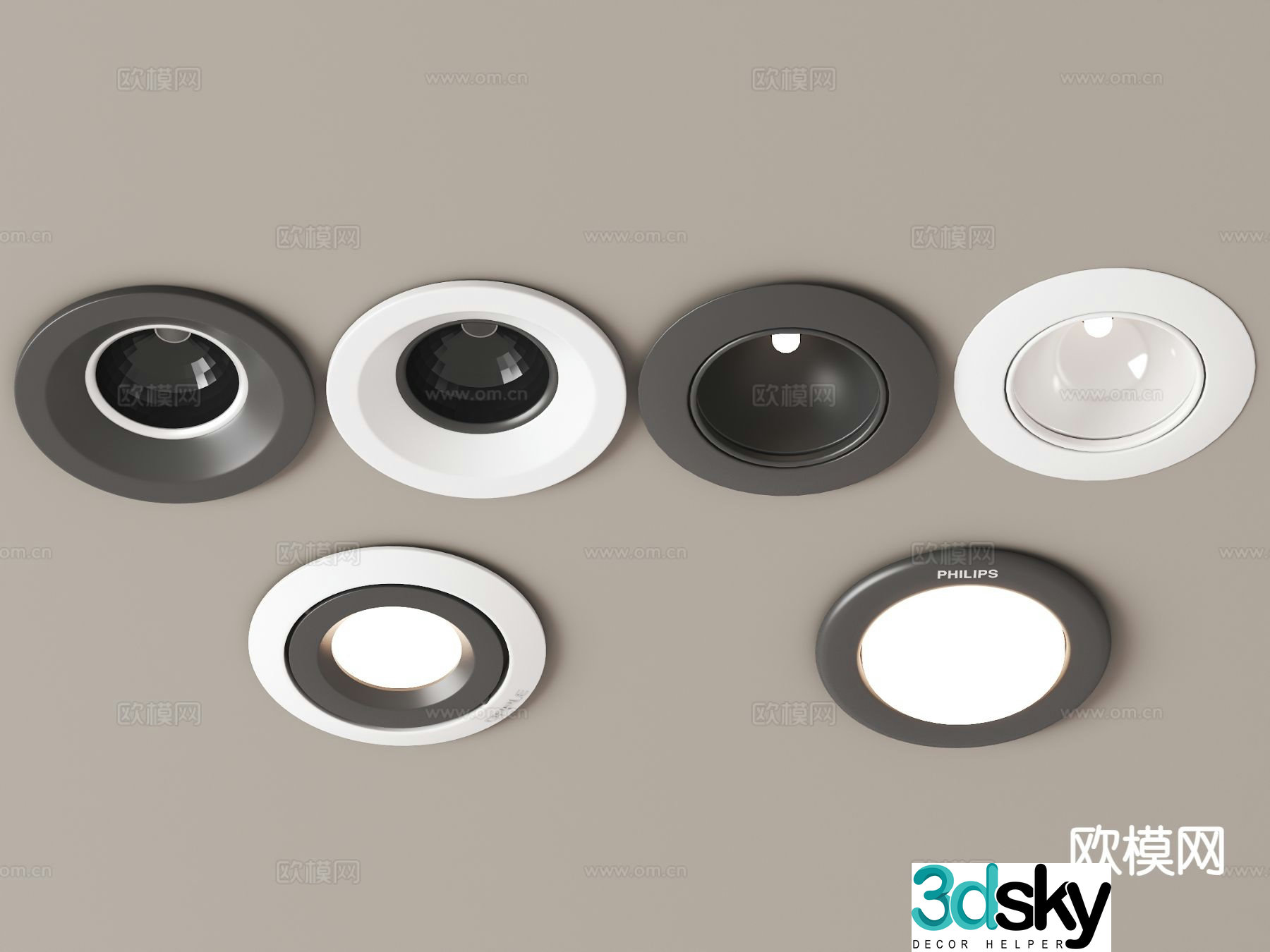 Modern downlight spotlight bull’s eye lamp adjustable angle spotlight turning downlight 3d model