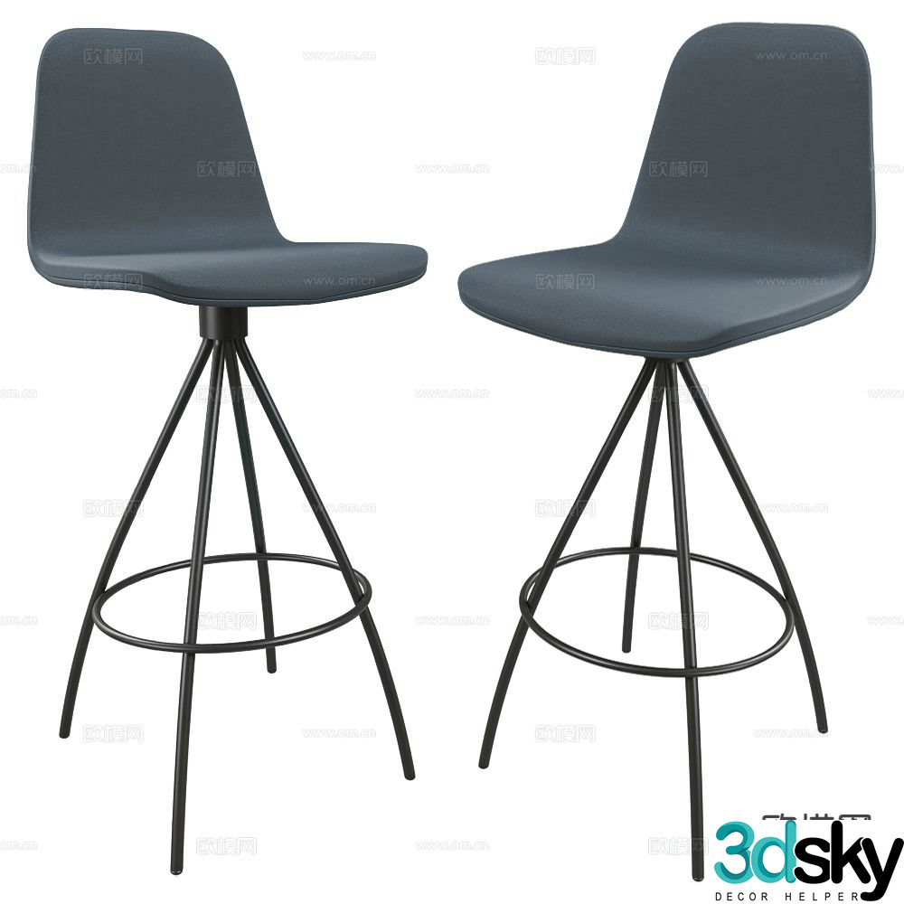 CANCIO Nordic minimalist bar stool bar stool 3D model