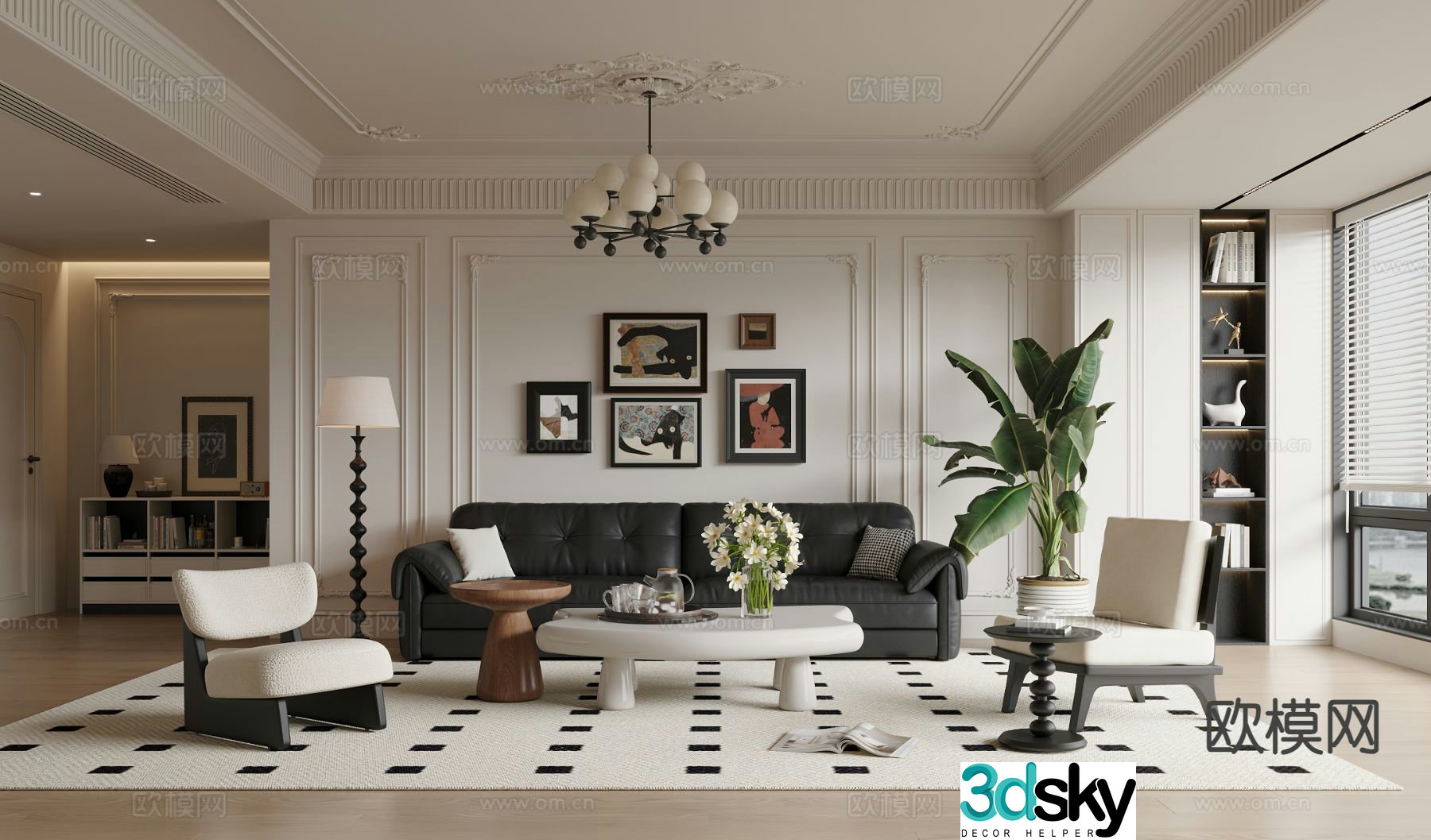 French living room 3d model