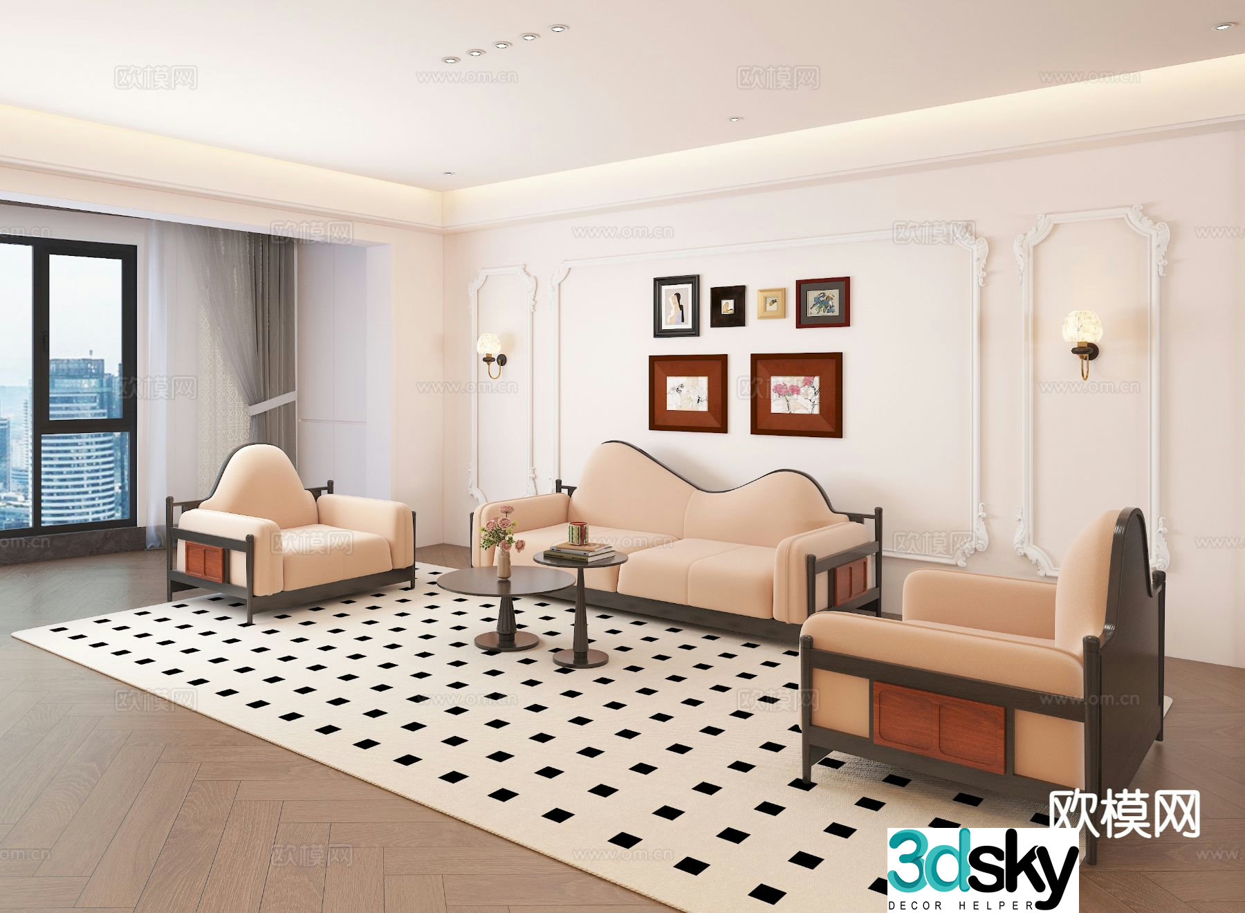 Medieval style living room 3D model