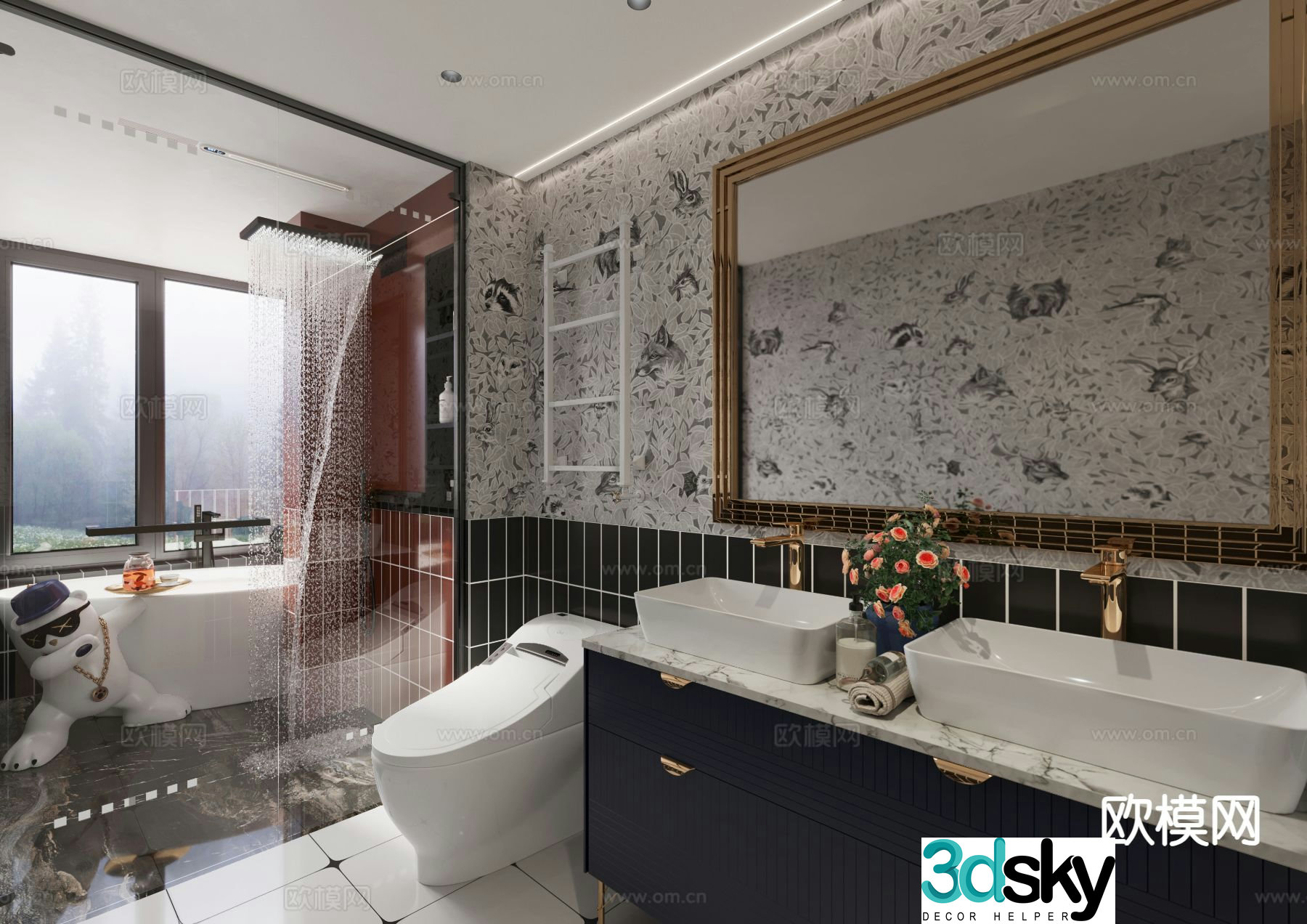 Modern bathroom bathroom 3d model
