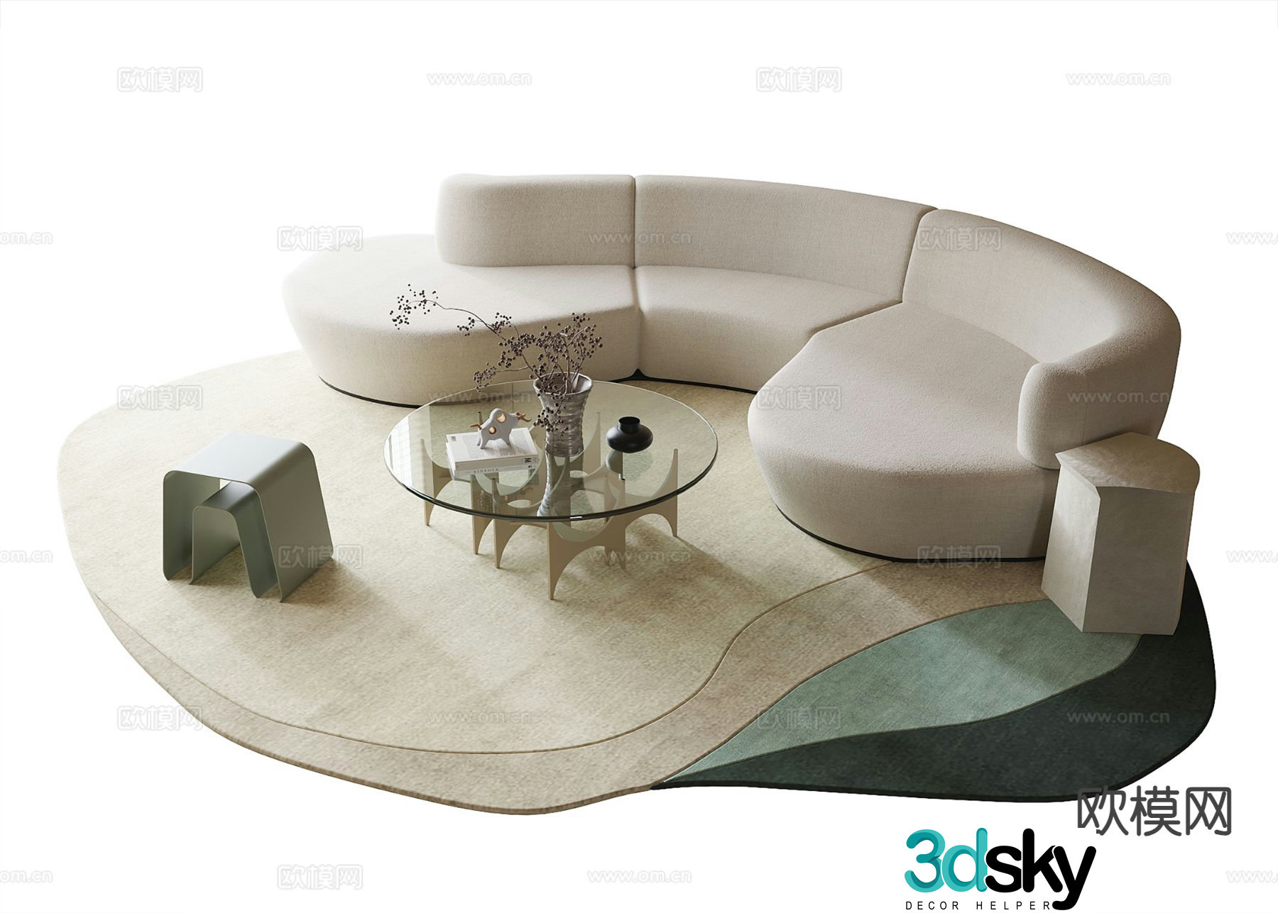 Modern sectional sofa 3d model