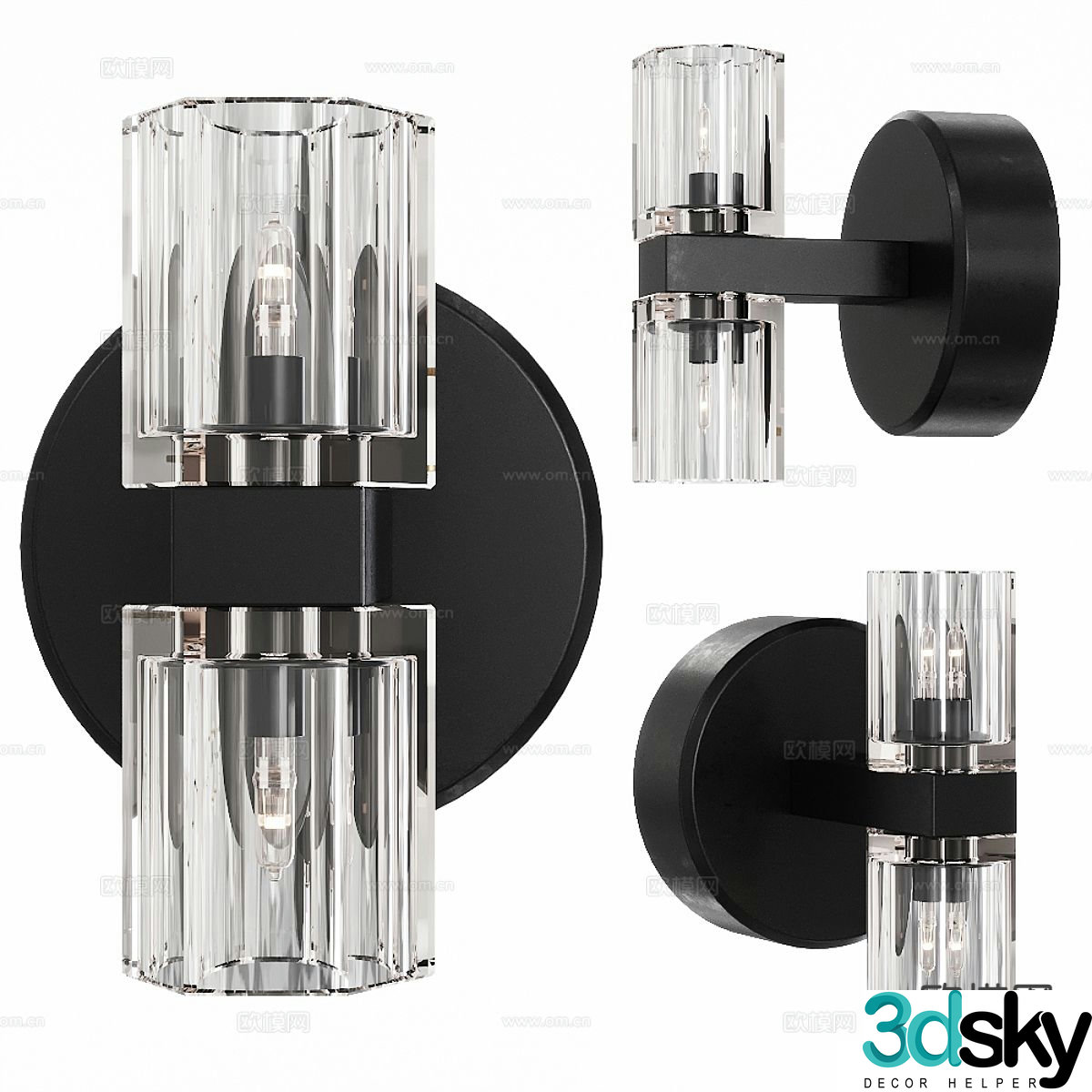 Glass wall light 3d model