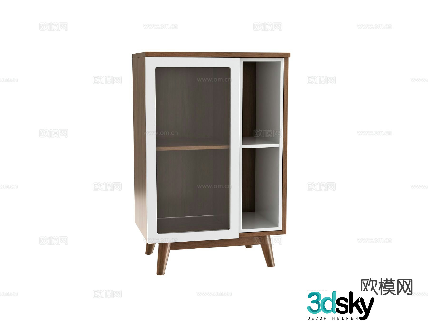 Solid wood sideboard 3d model