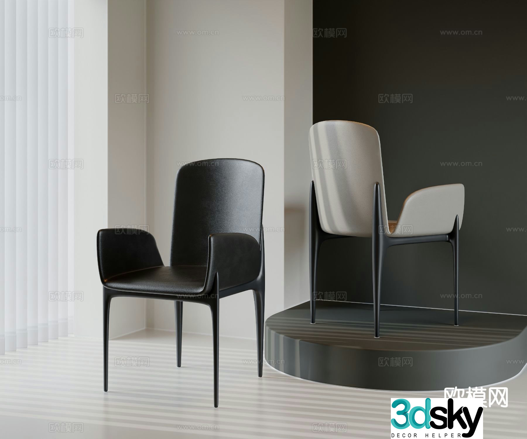 Italian chair dining chair 3d model