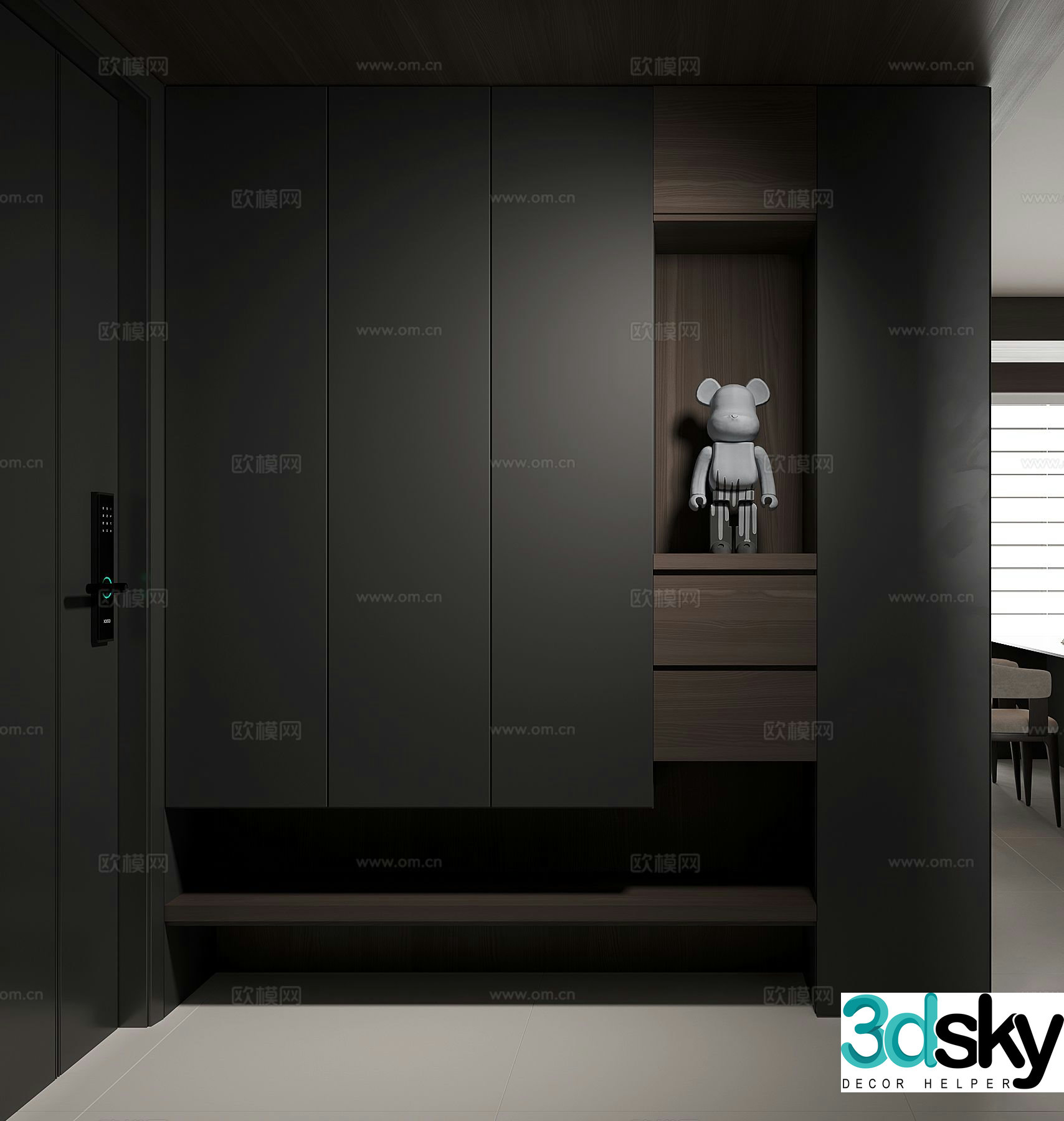 Entrance shoe cabinet entry shoe cabinet partition shoe cabinet 3D model