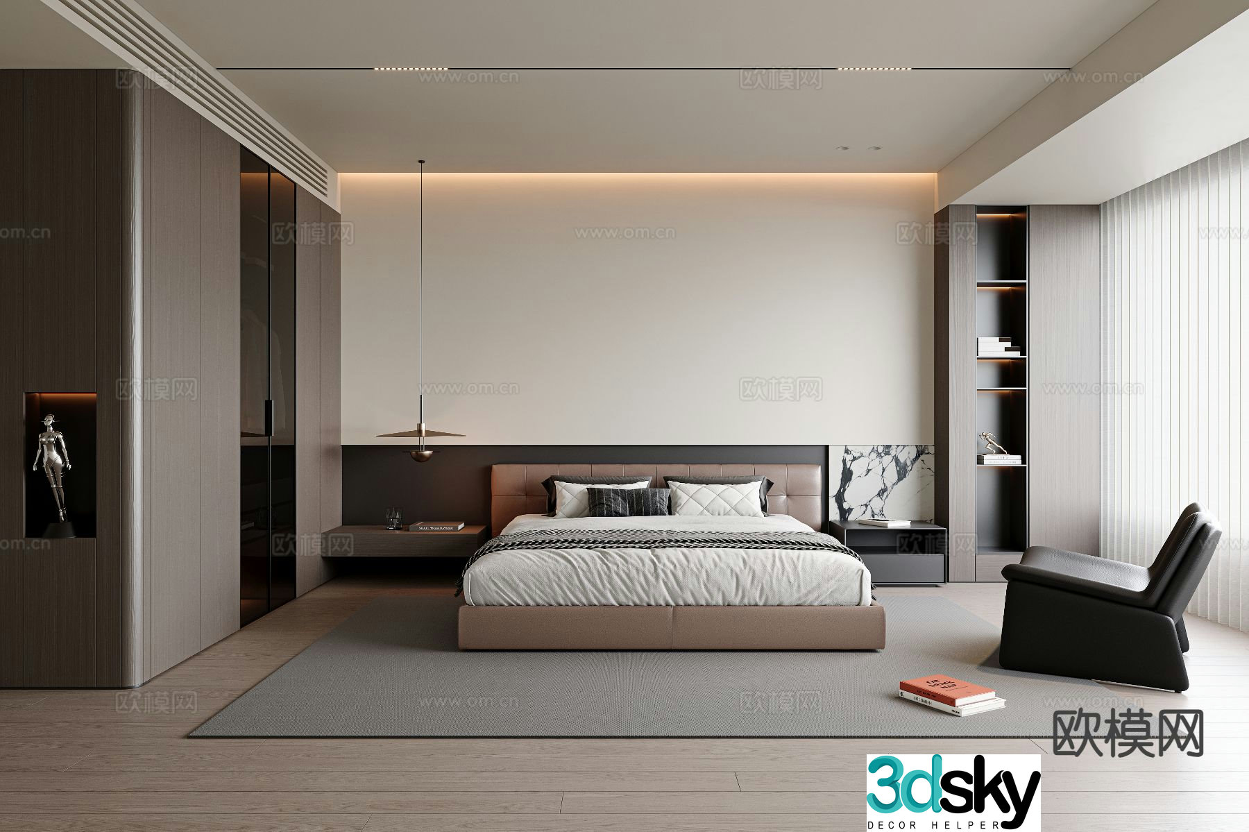 Italian style bedroom master bedroom 3d model