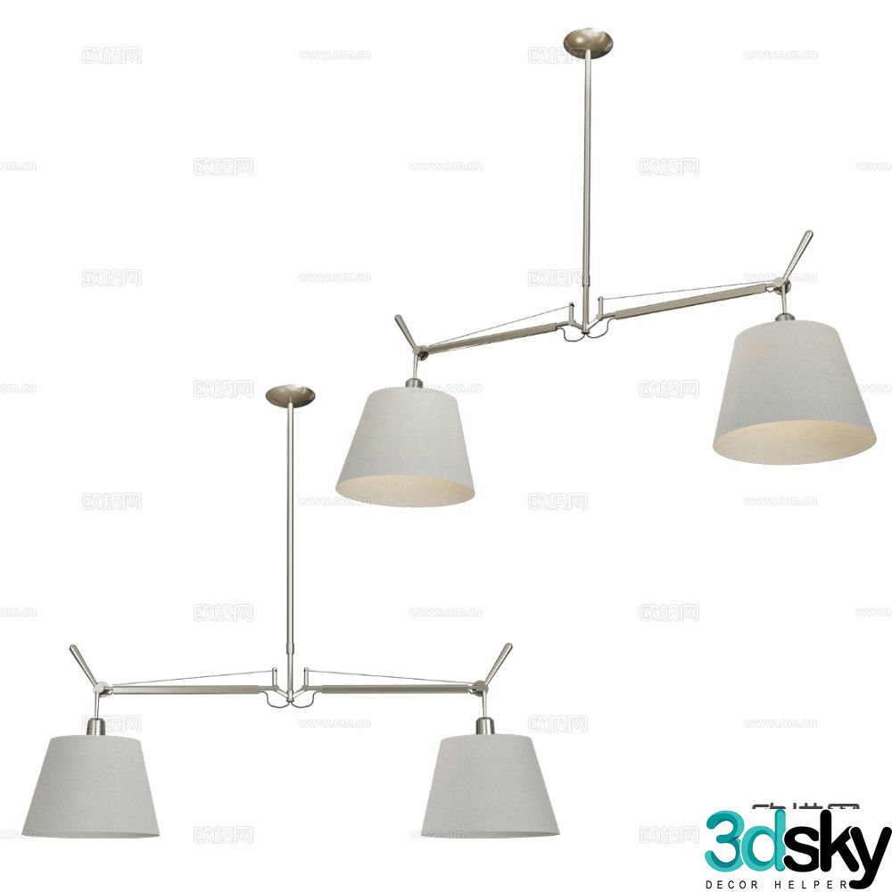 Artemide modern metal chandelier double ended chandelier 3d model