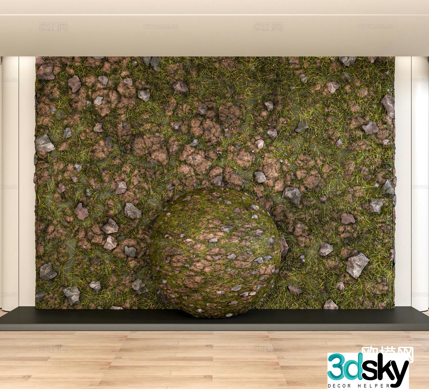 Modern lawn grass outdoor grass flowers and greenery 3d model