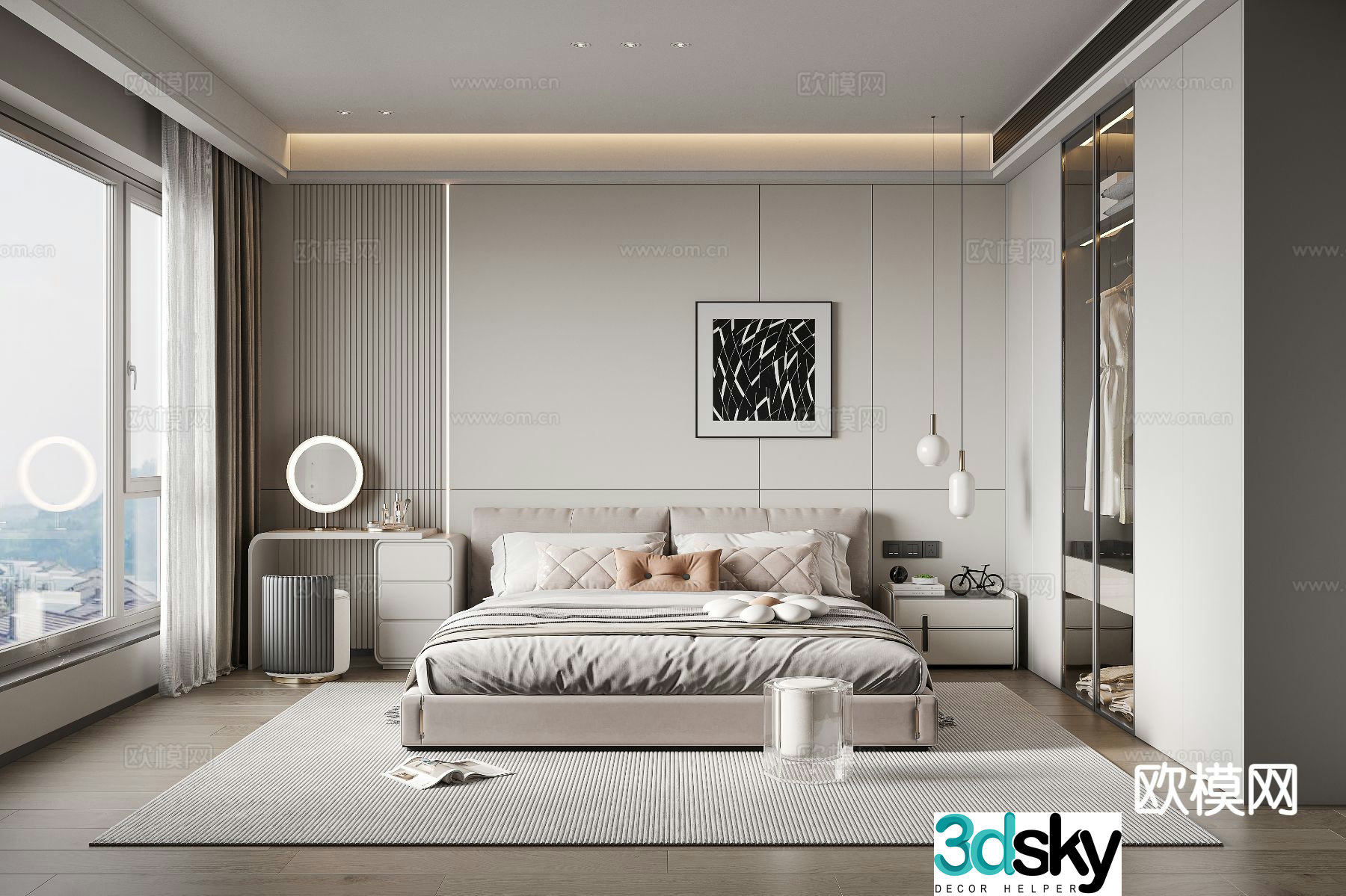 Modern bedroom master bedroom 3d model