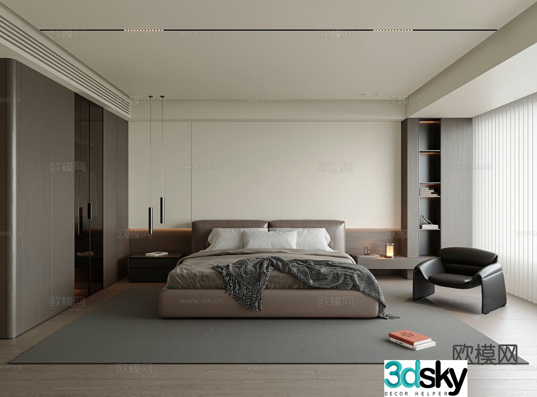 Italian style bedroom master bedroom 3d model