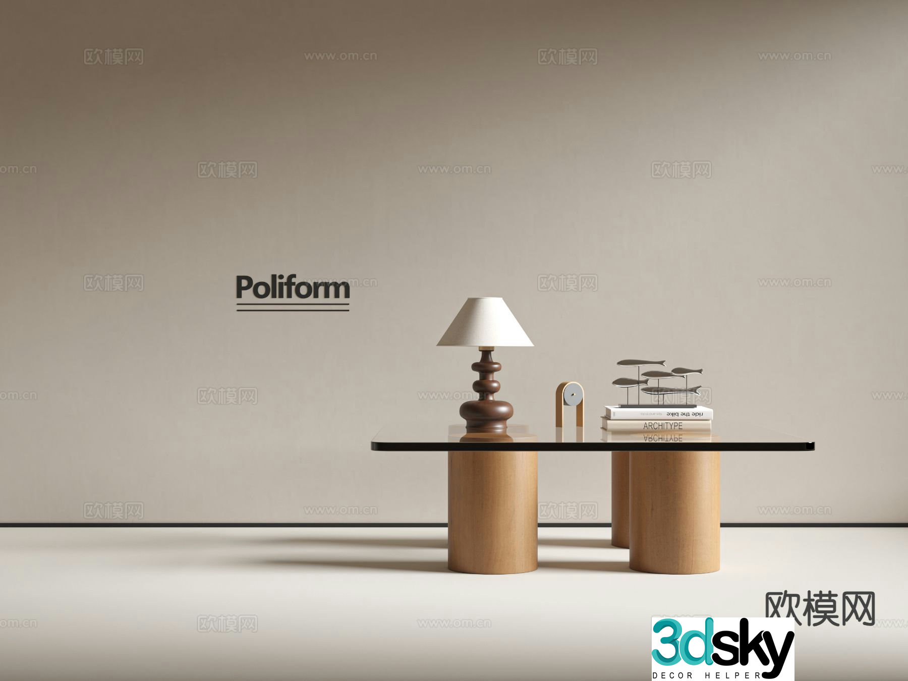 Medieval style coffee table 3D model