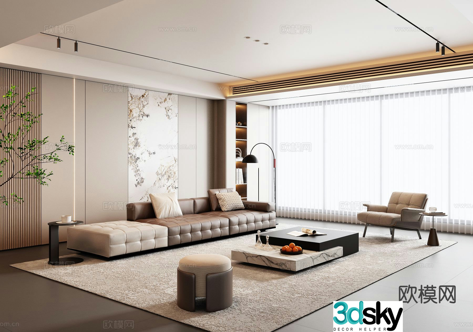 Italian living room 3d model