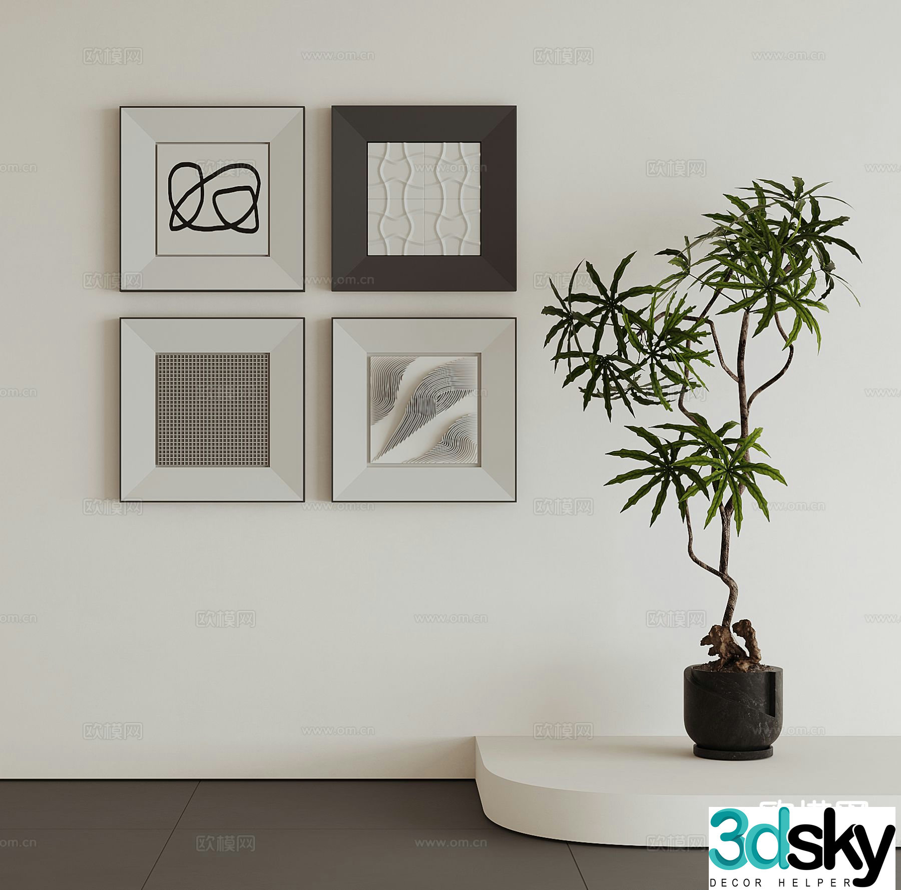 Decorative painting art painting hanging painting 3d model