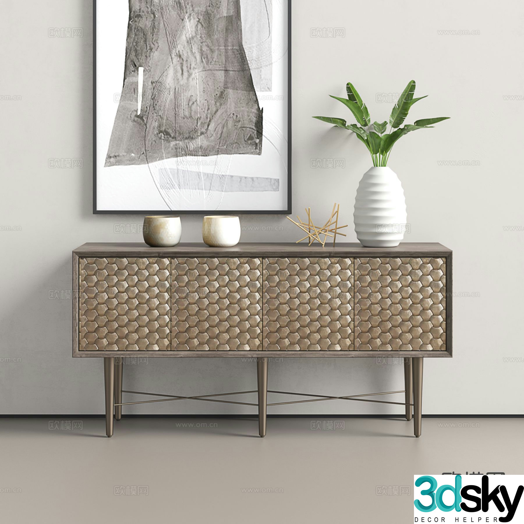 American sideboard 3d model
