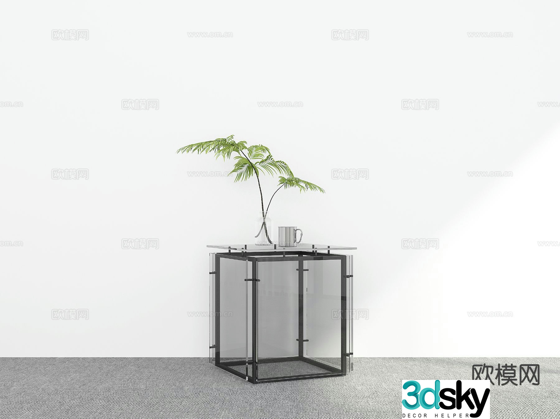 Modern coffee table glass coffee table 3d model