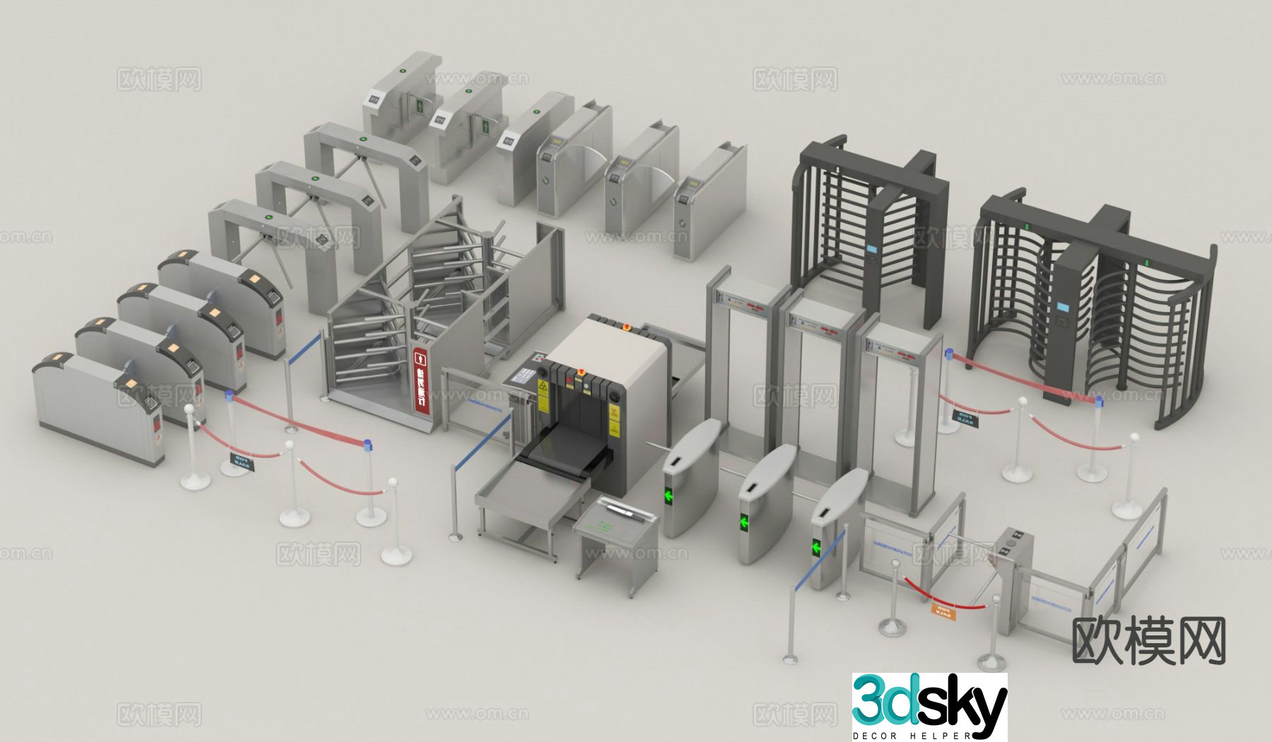 Security gate, access control machine, ticket gate, swing gate, induction door, community access control 3D model