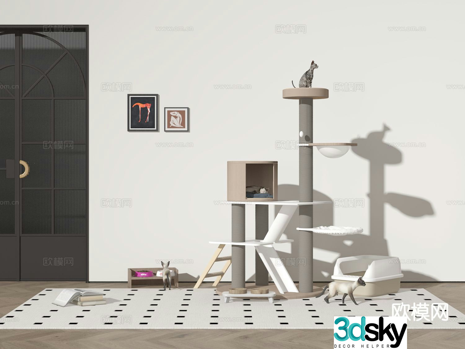 Cat climbing frame 3d model