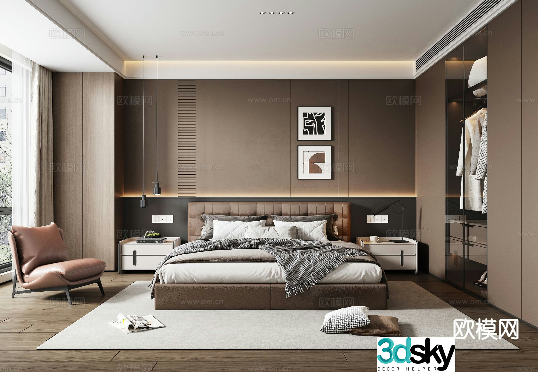 Italian style bedroom master bedroom 3d model