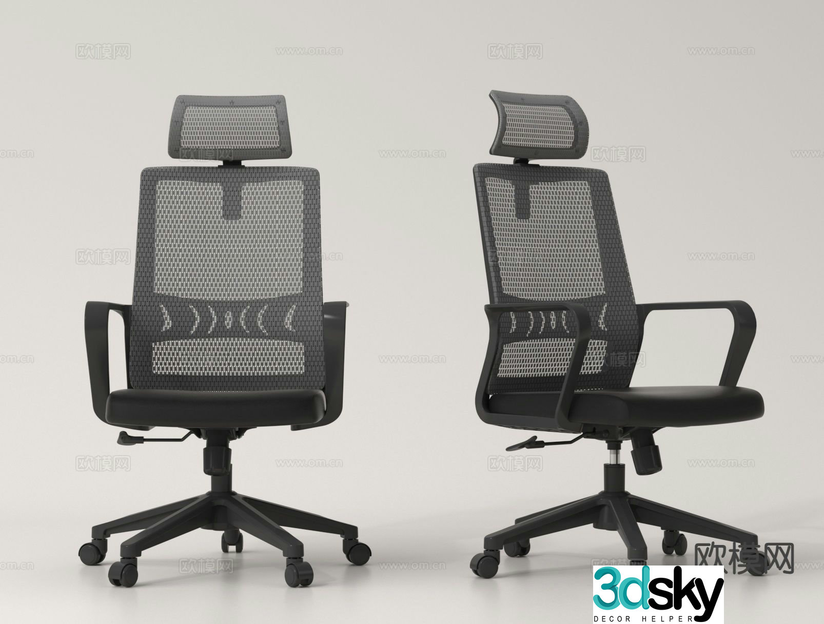 Office chair work chair employee chair swivel chair 3d model