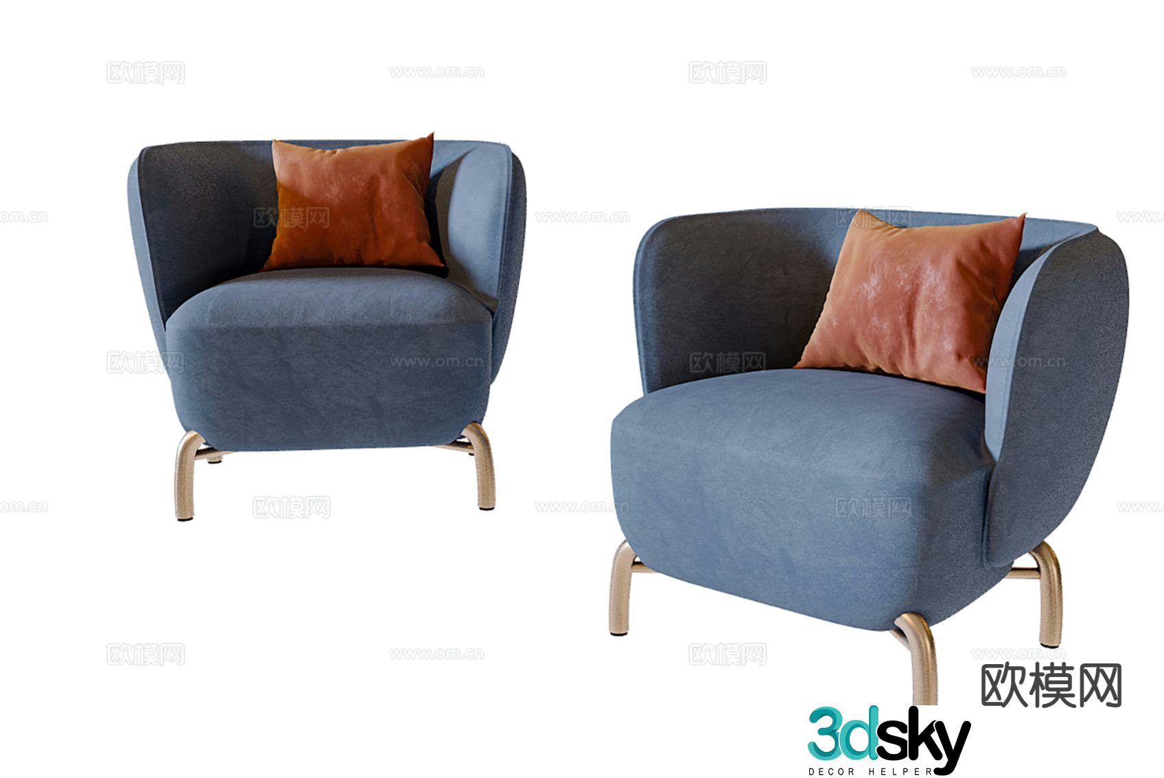 Single sofa leisure sofa 3d model