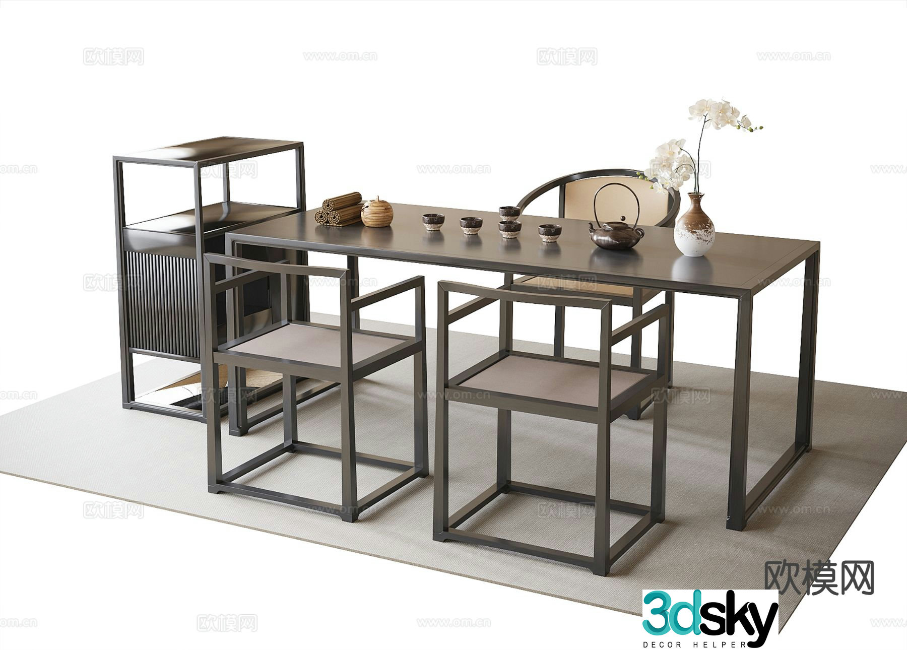 New Chinese style tea table tea table 3d model