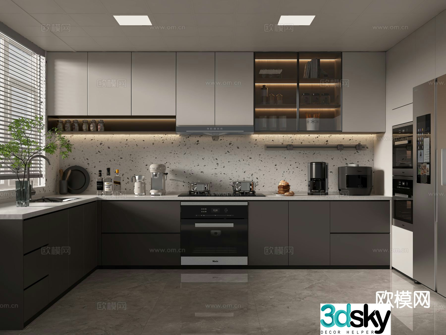 modern kitchen cabinet 3d model