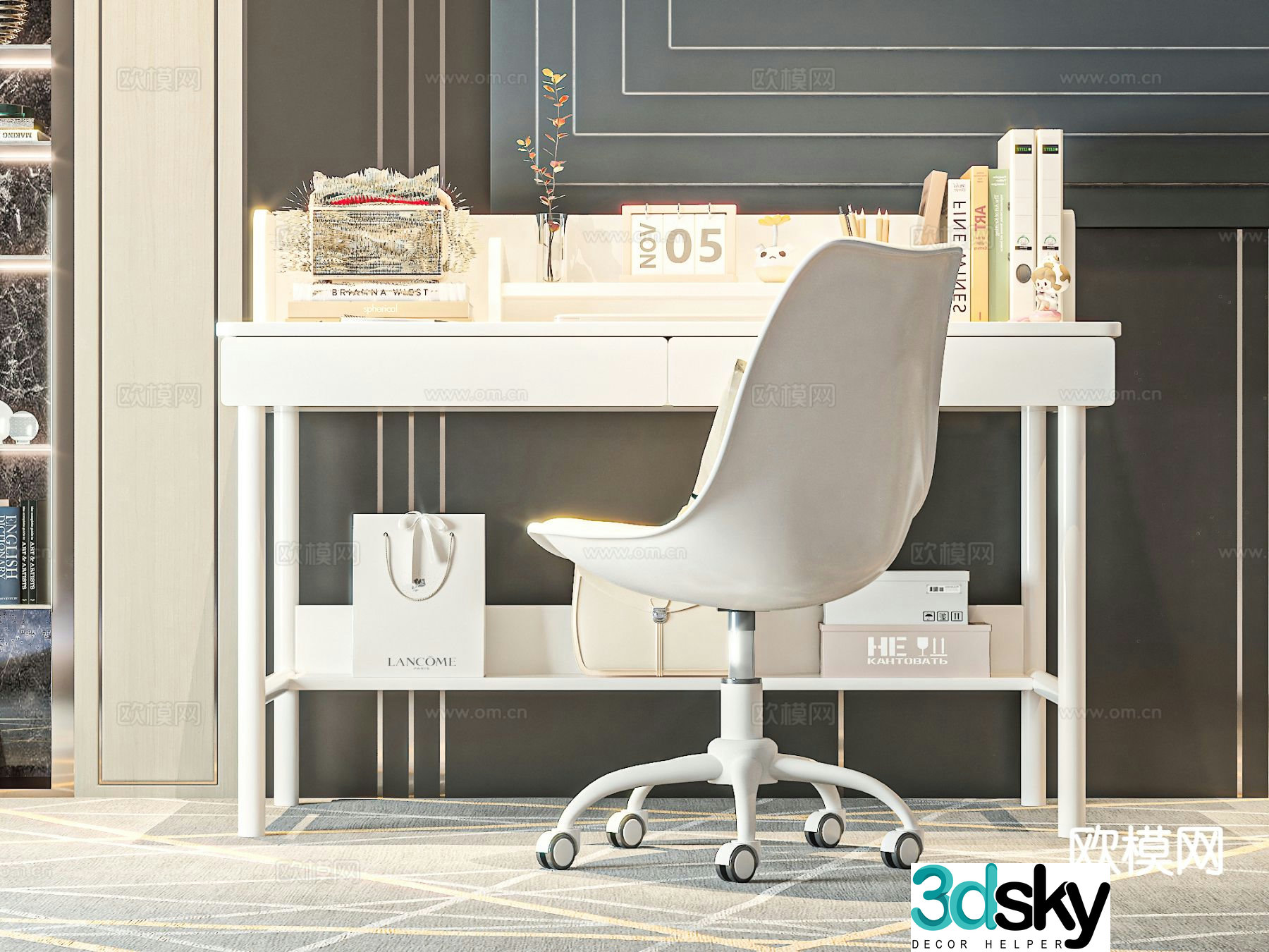 Children’s desk study table 3d model