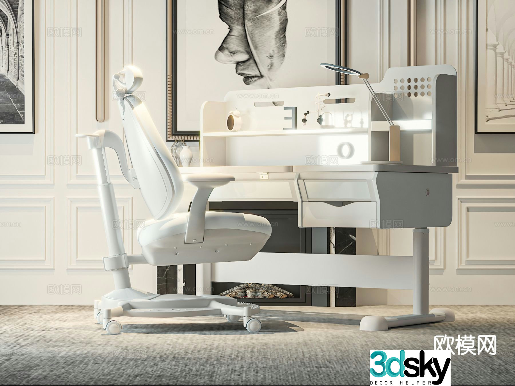 Children’s desk study table 3d model