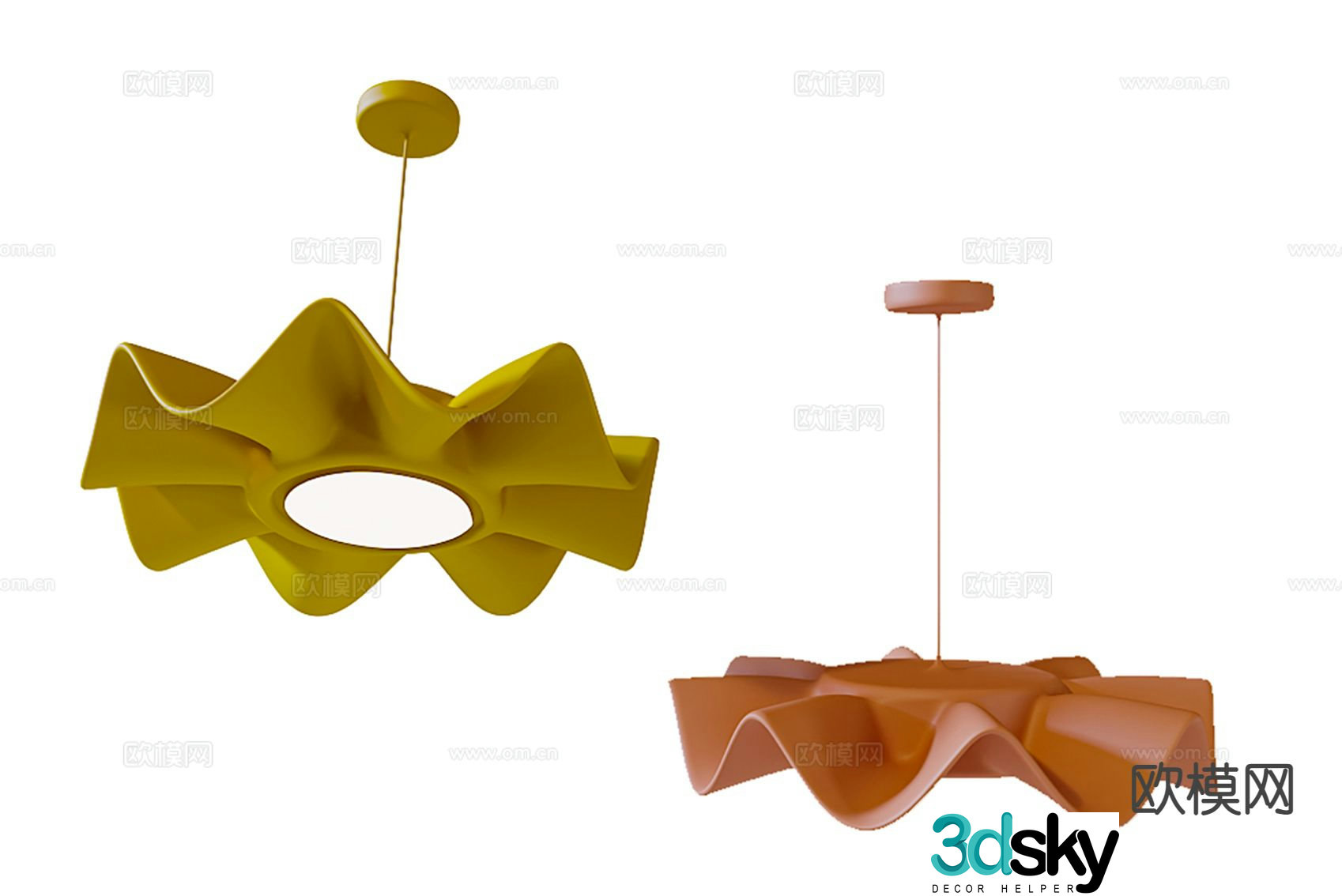 Modern flower chandelier 3d model