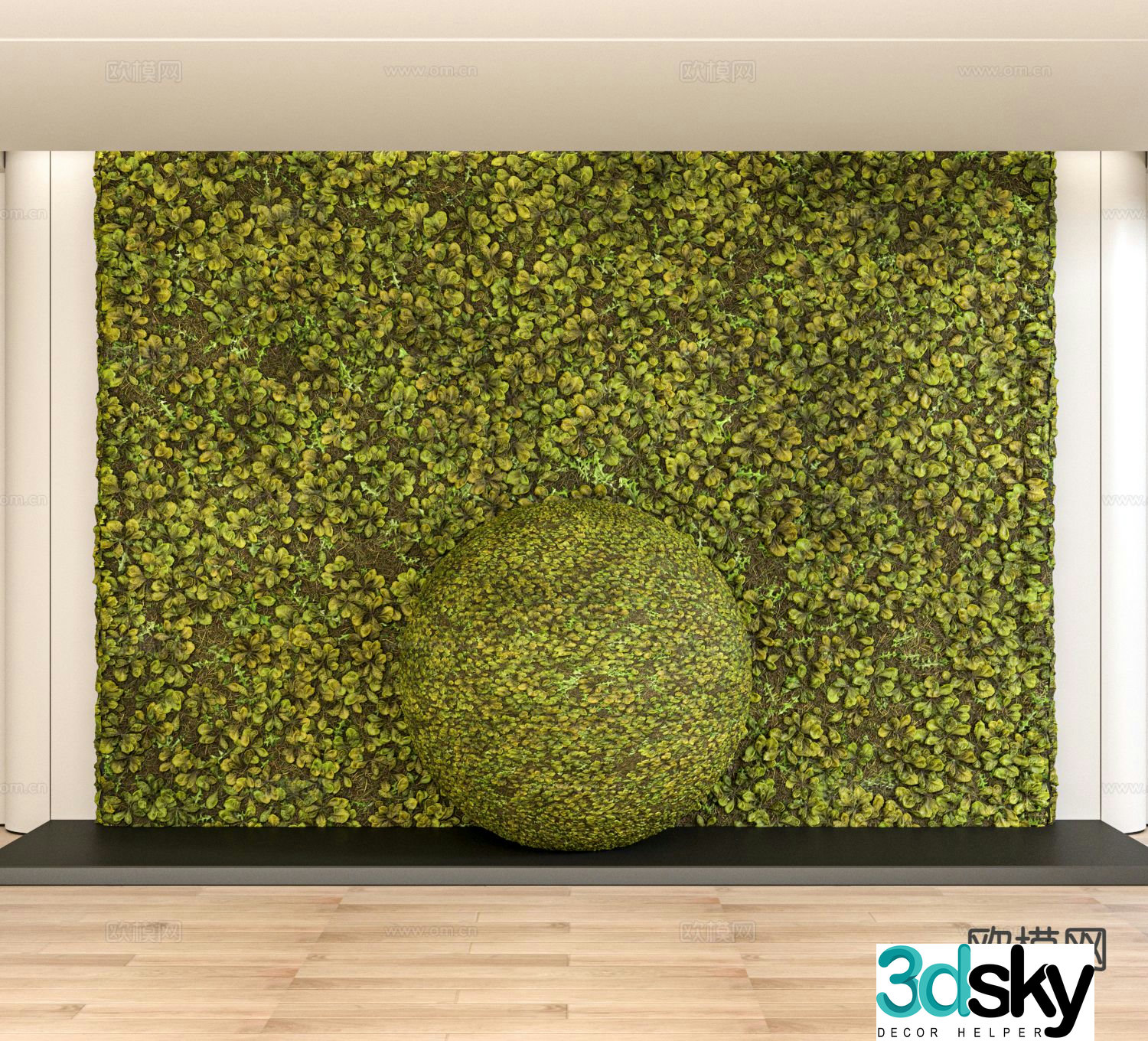 Modern lawn grass outdoor grass flowers and greenery 3d model