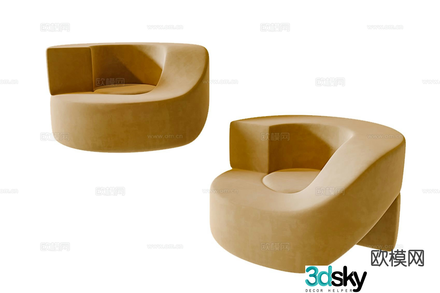 Single sofa leisure sofa 3d model