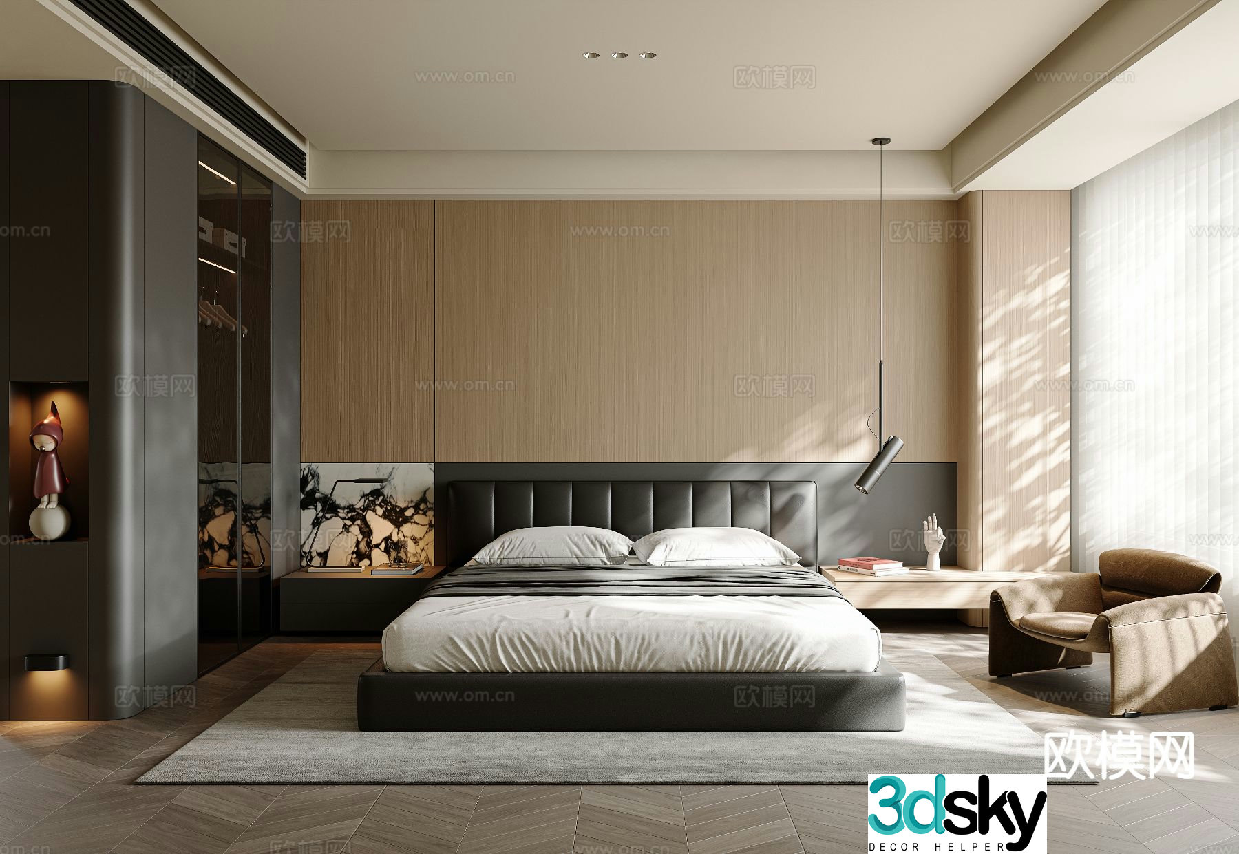 Italian style bedroom master bedroom 3d model