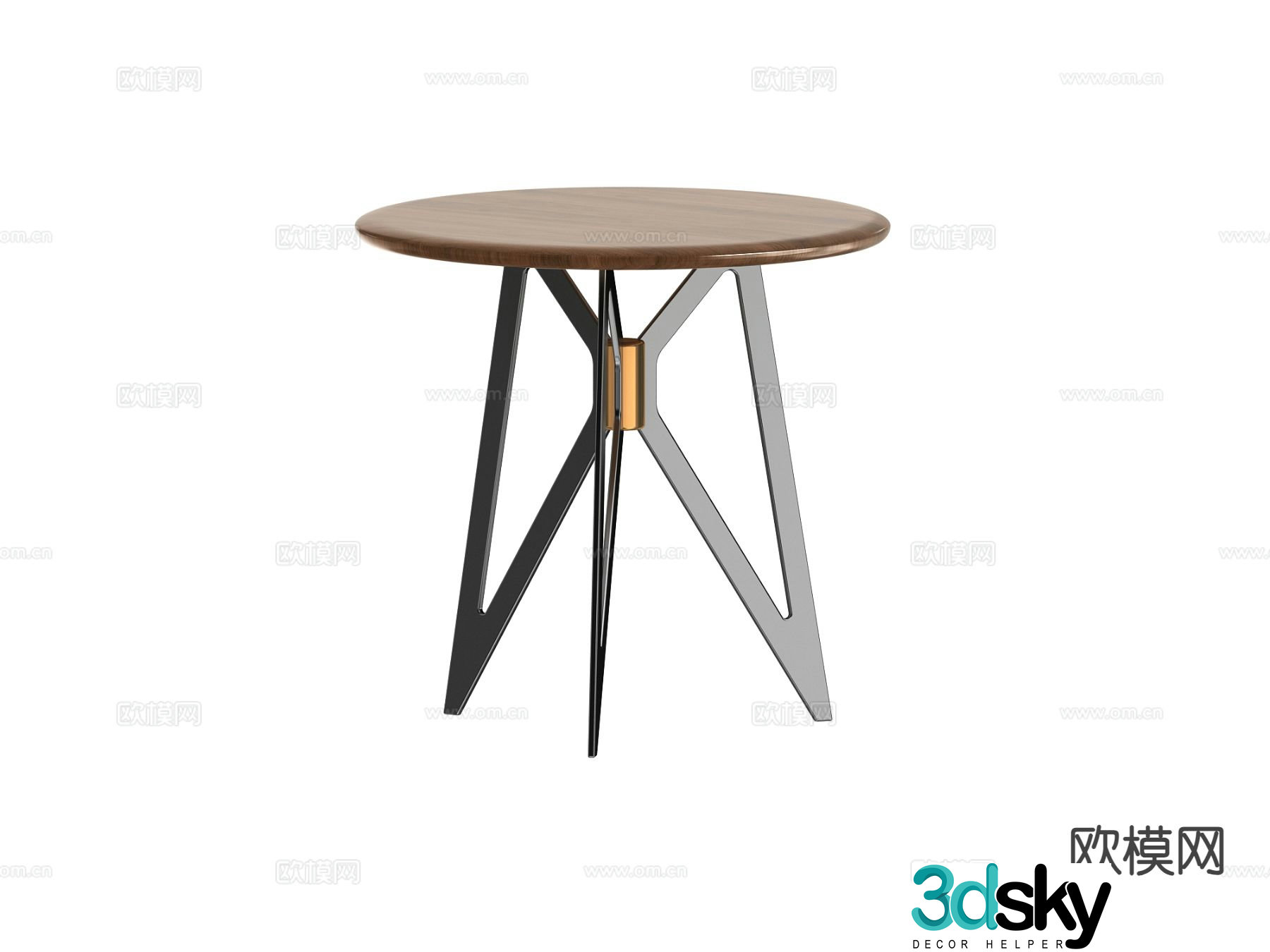 Round table and side table 3D model