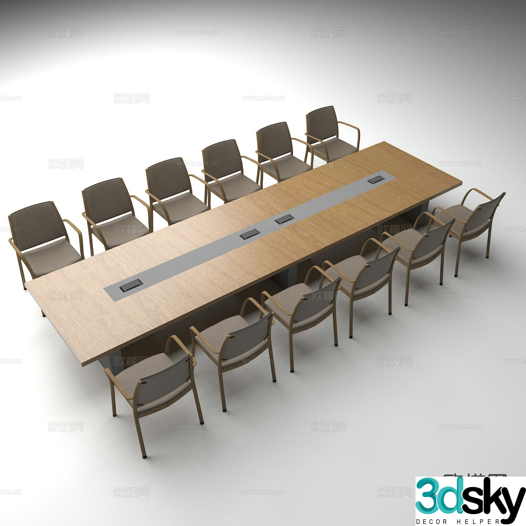 New Chinese style conference table 3d model