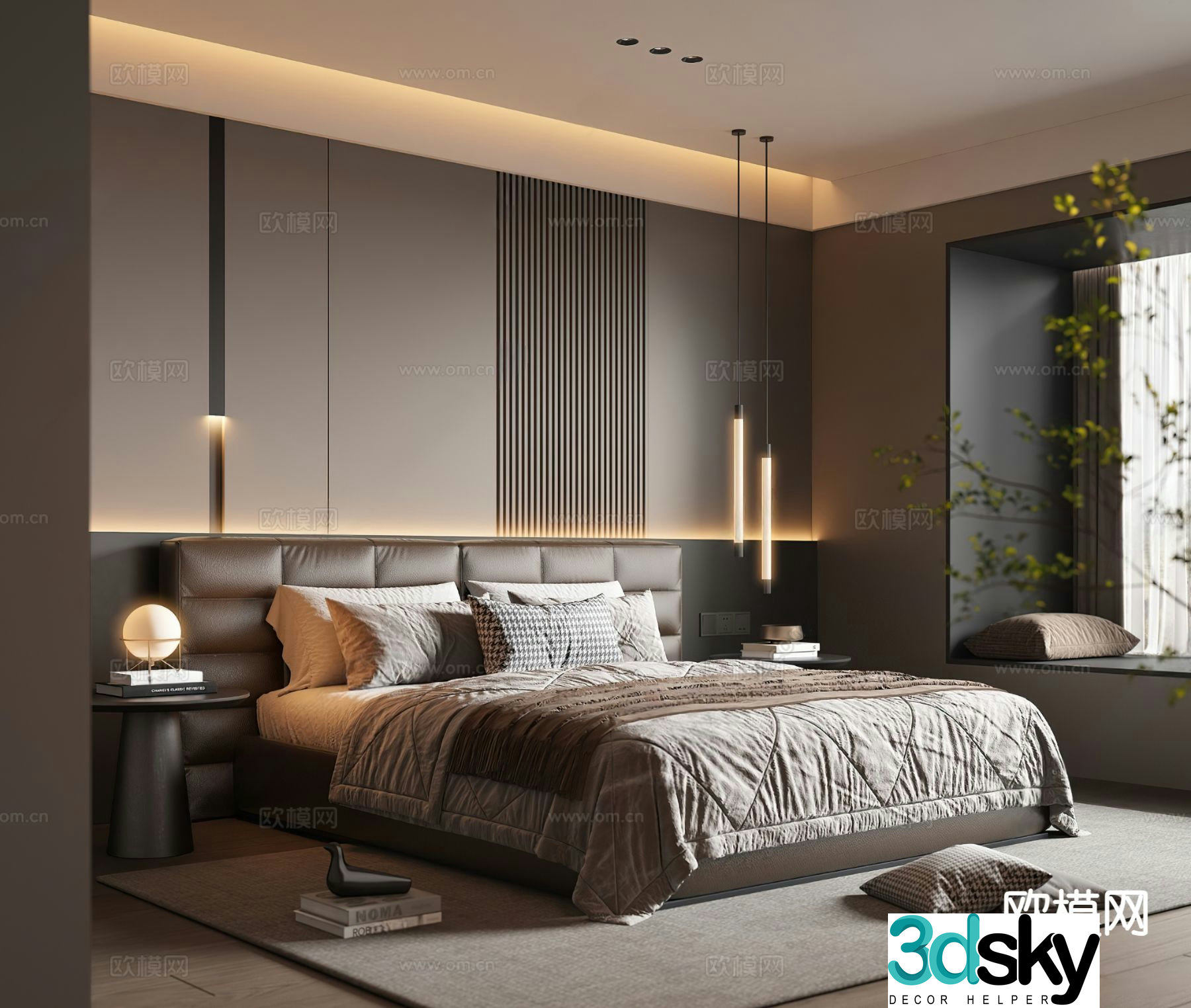 Italian style bedroom master bedroom 3d model