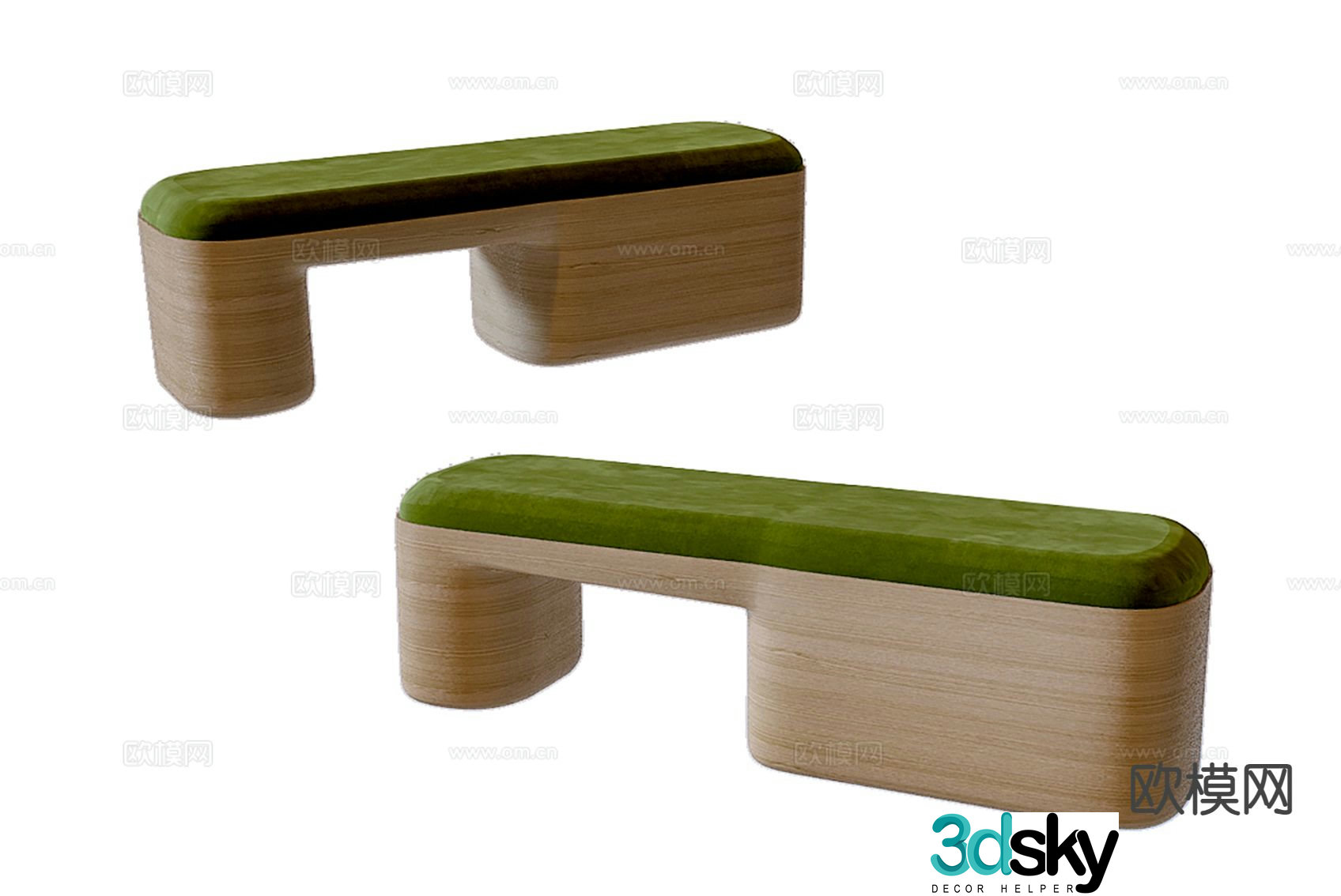 Nordic stool sofa stool low stool 3d model