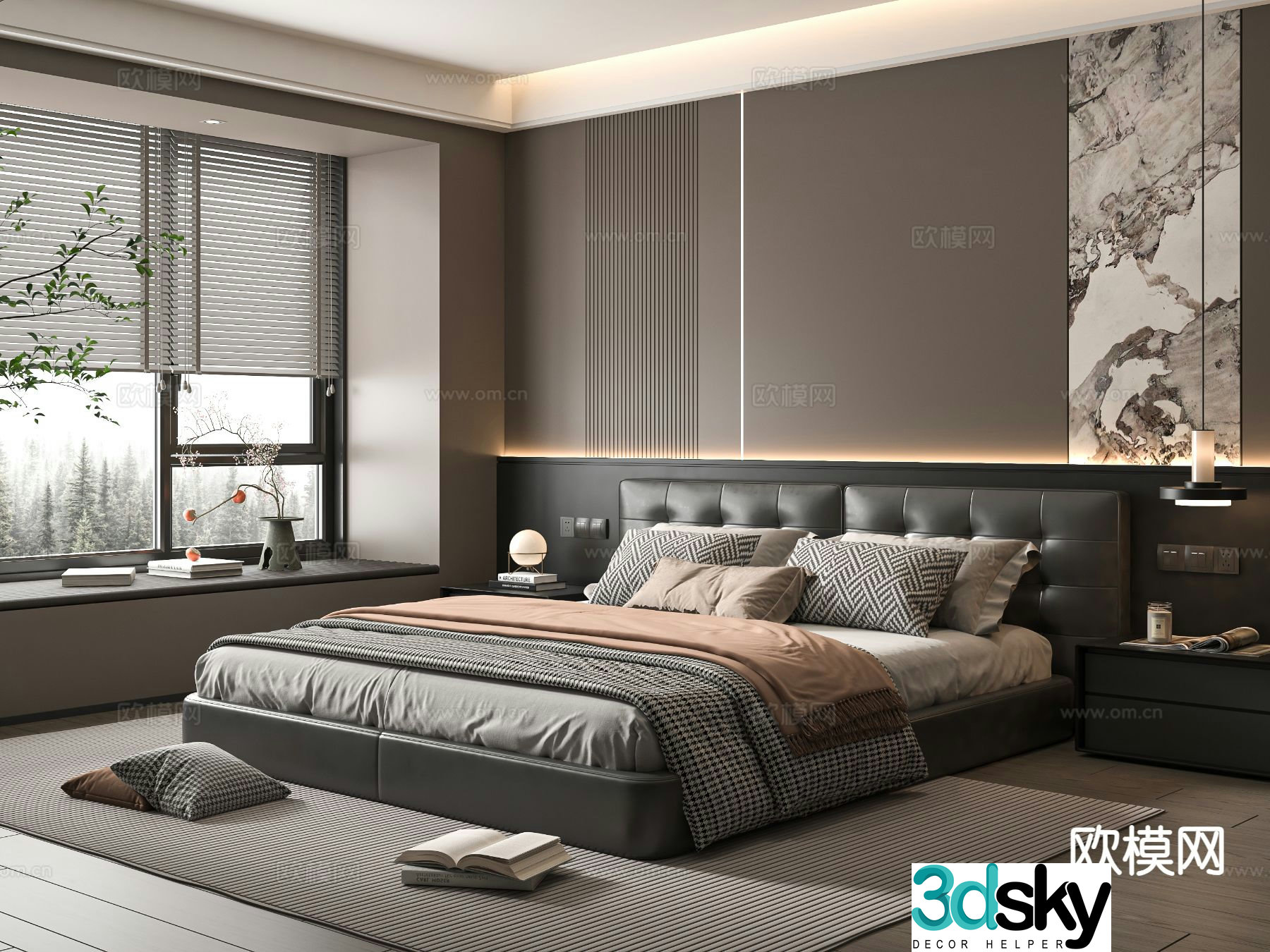Italian style bedroom master bedroom 3d model