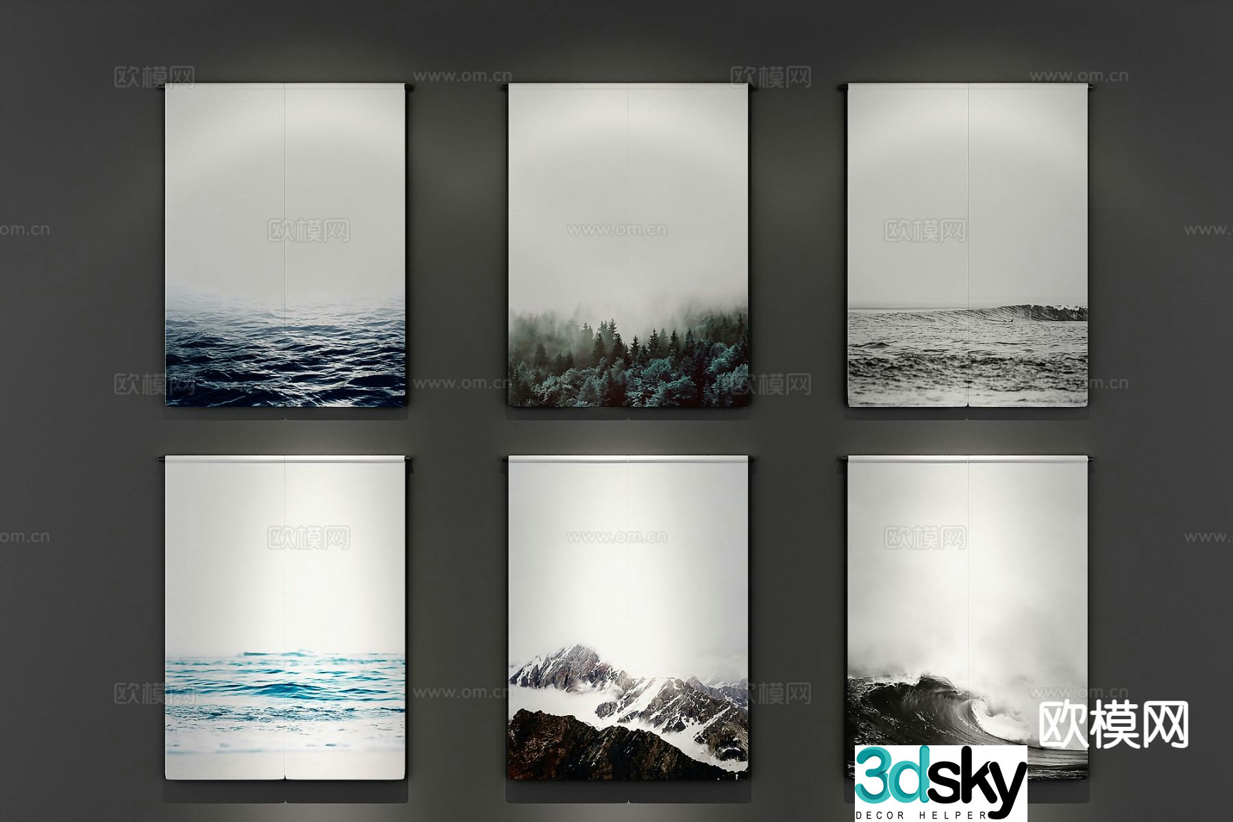 Nordic decorative painting art painting hanging painting 3d model