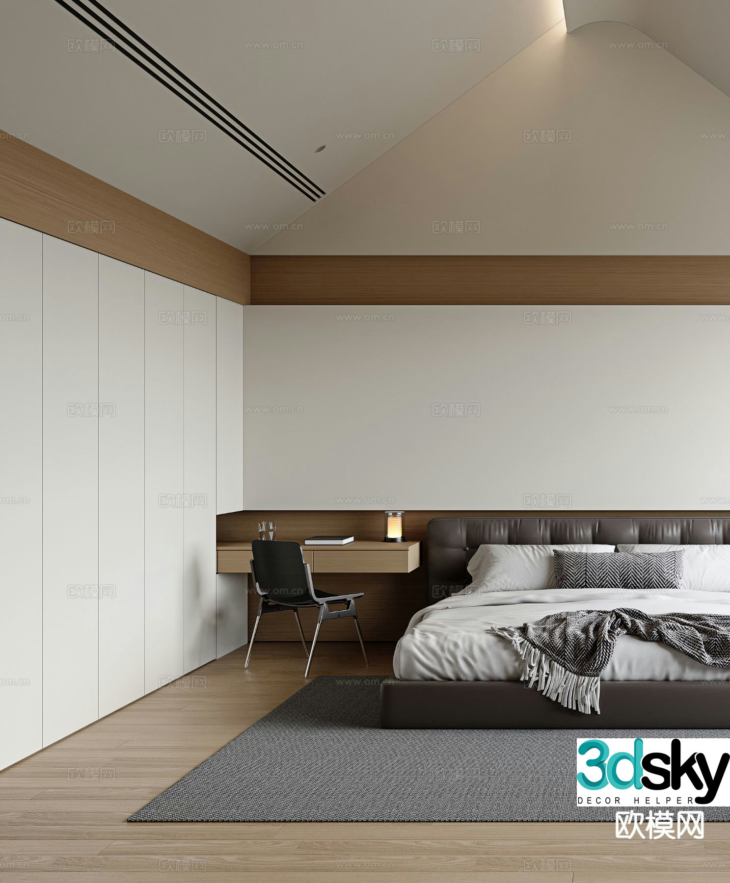 Modern bedroom master bedroom 3d model