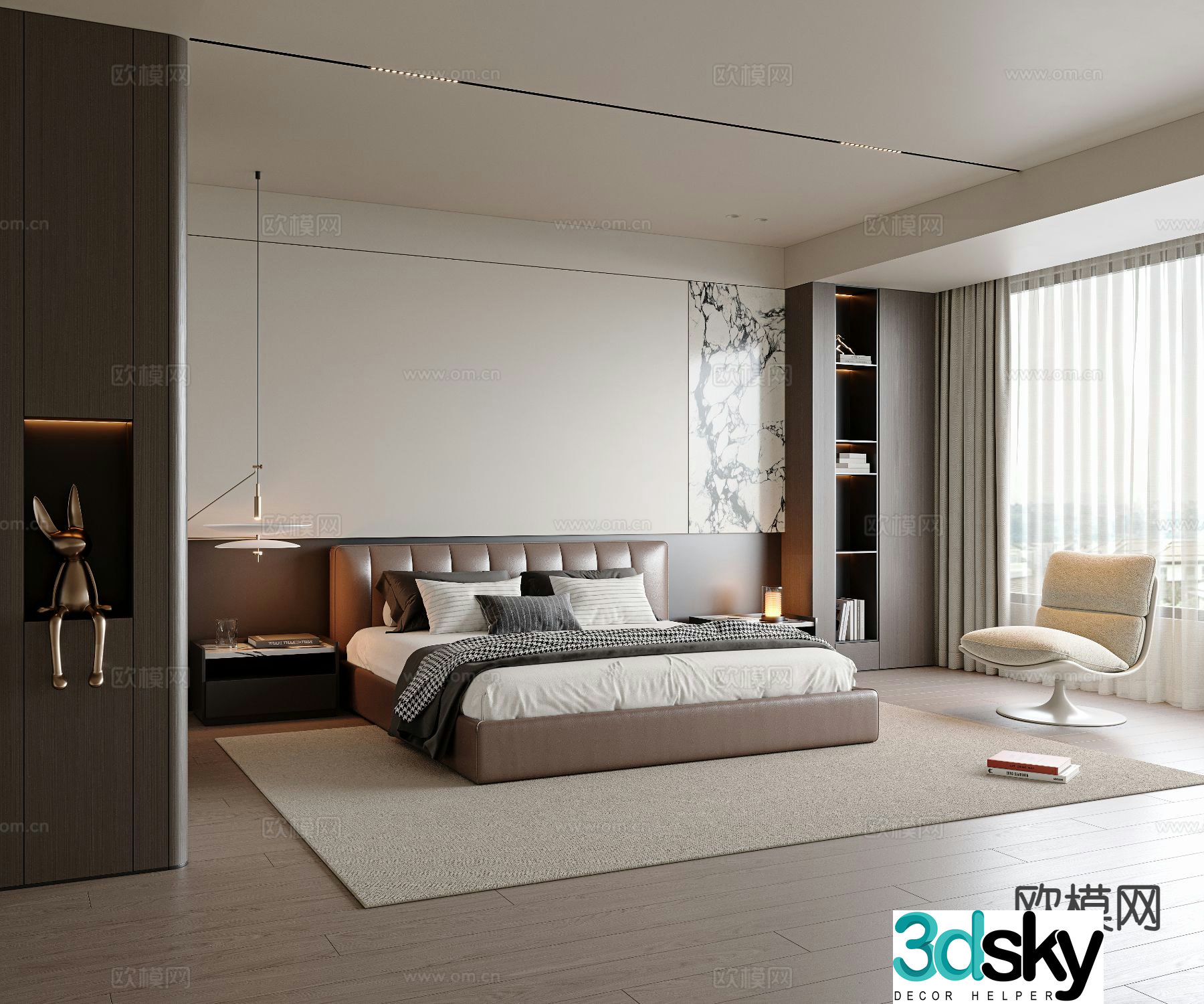 Italian style bedroom master bedroom 3d model
