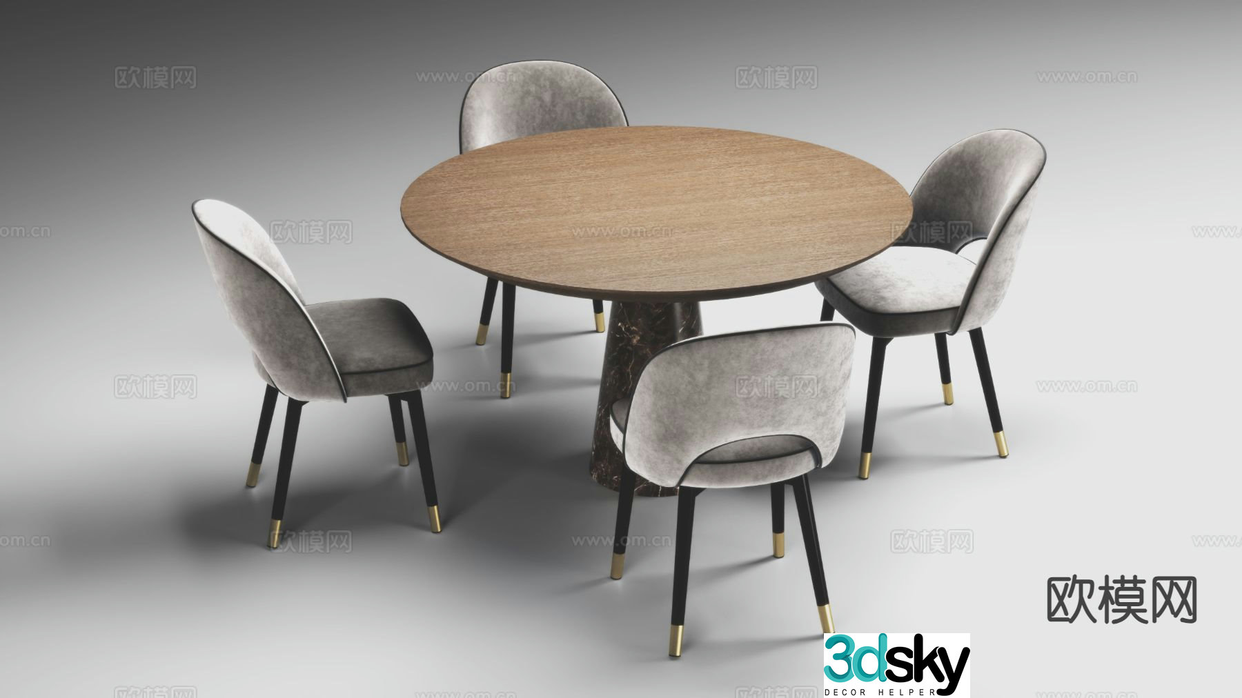 Modern leisure table and chairs 3d model