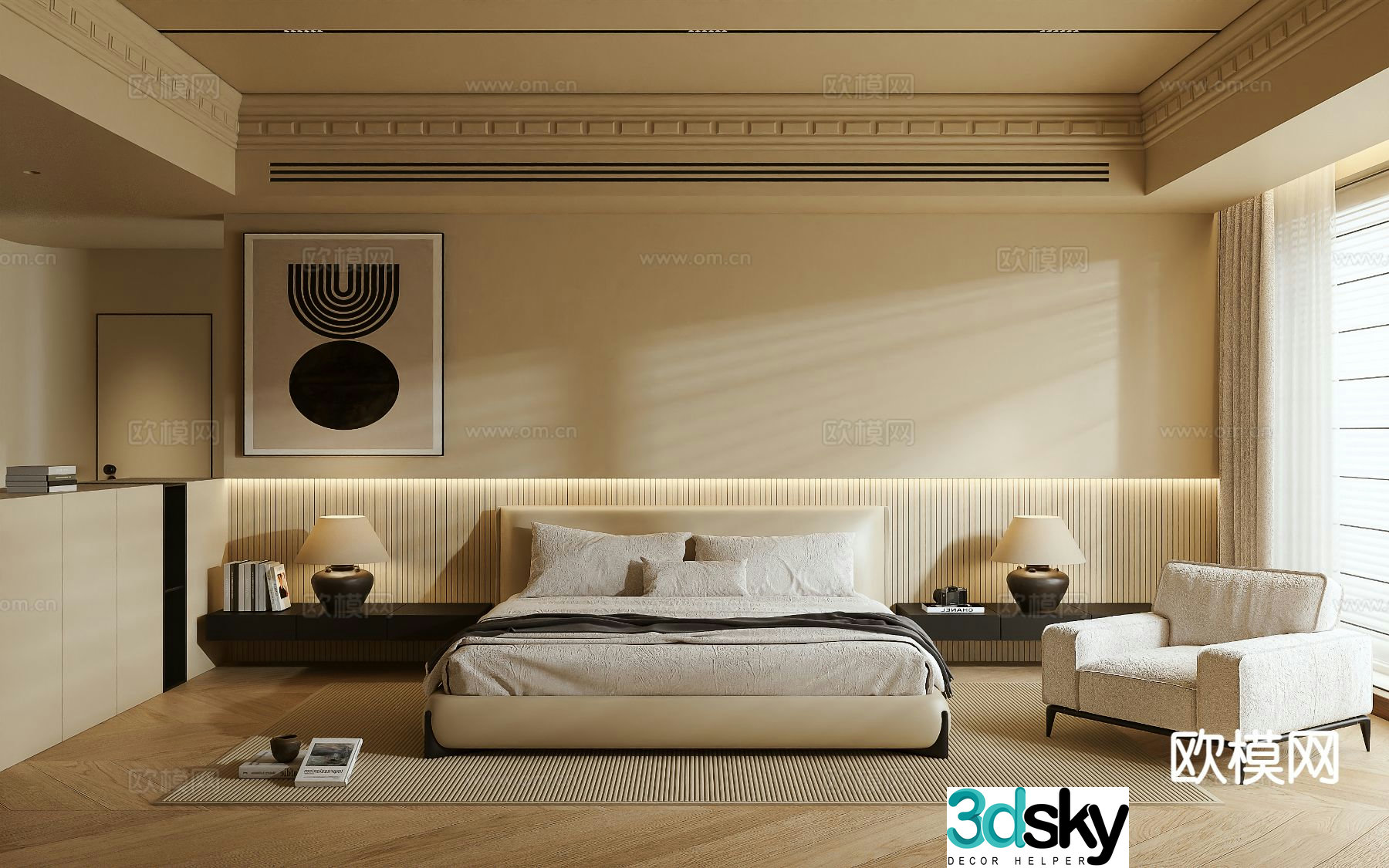 Medieval style bedroom master bedroom 3d model