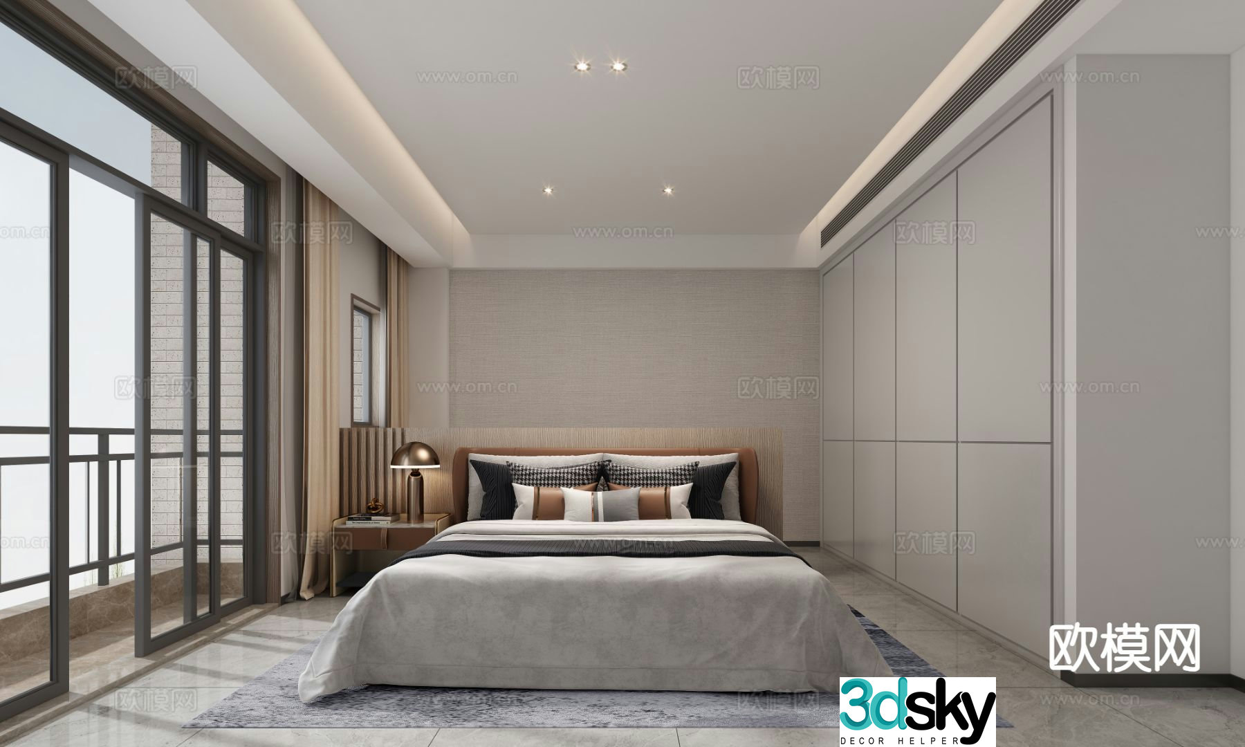 Modern bedroom master bedroom 3d model
